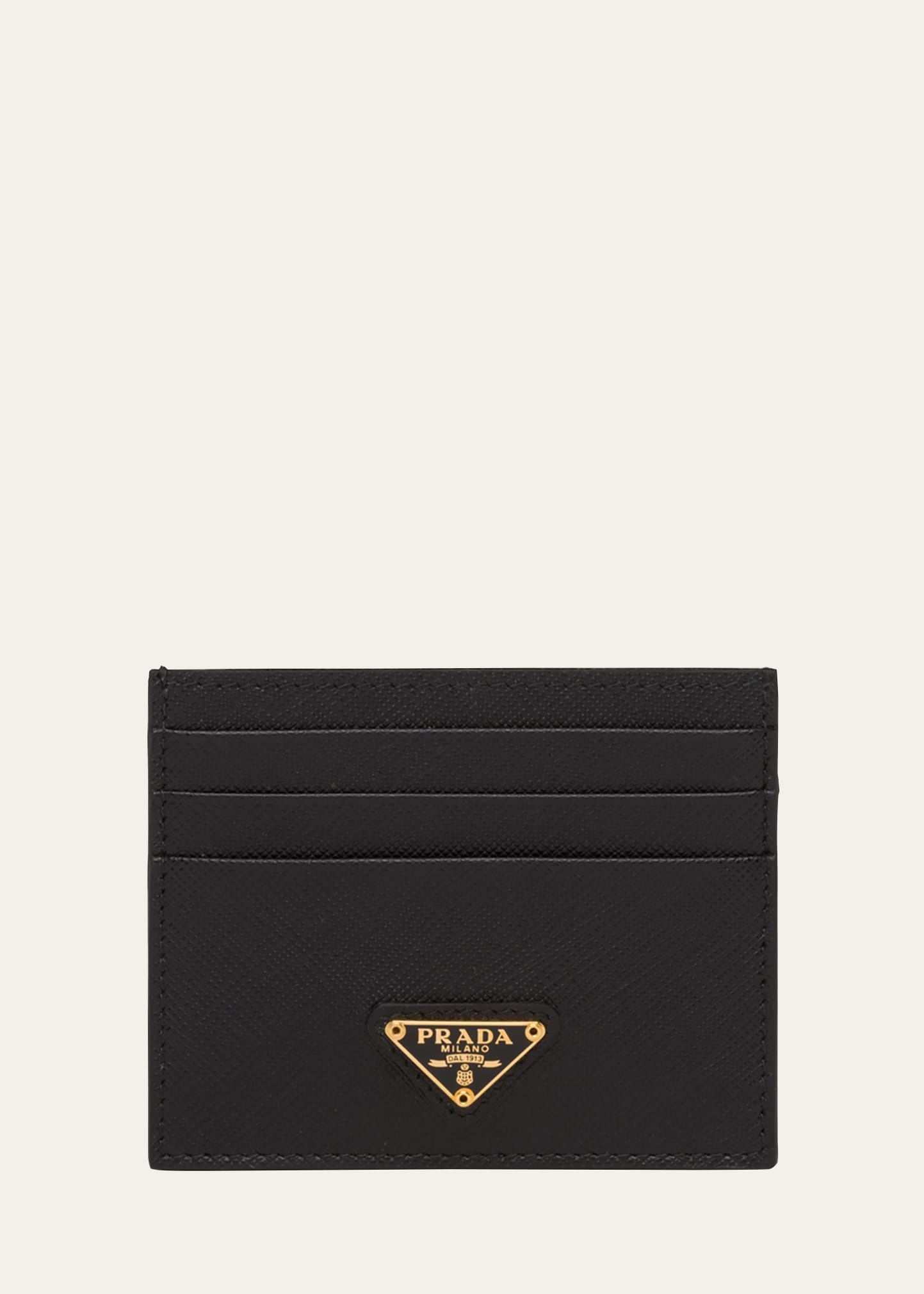 Triangle Logo Leather Card Case - 1