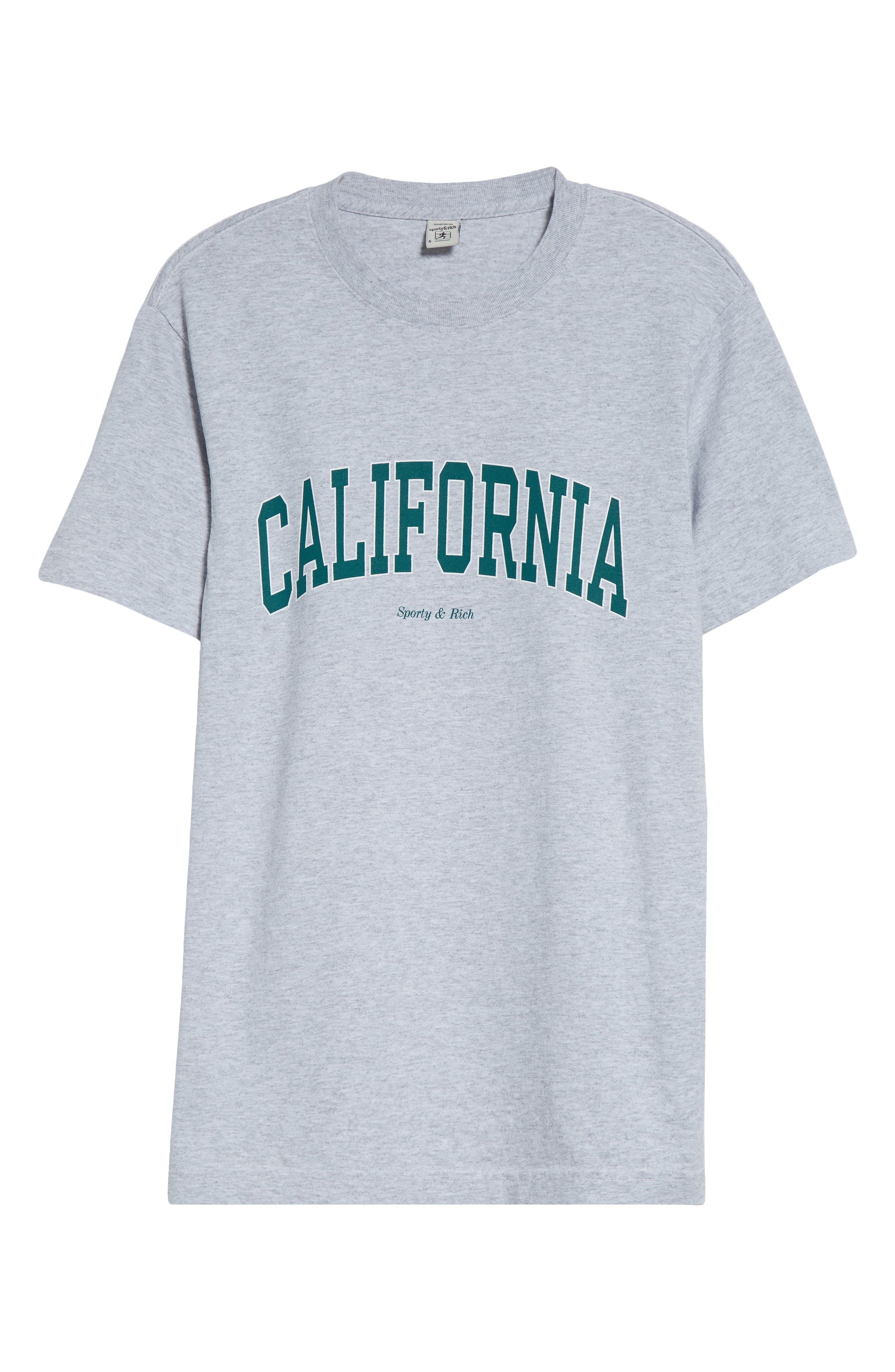 Sporty & Rich California Crewneck T-Shirt in Heather Gray at Nordstrom - 5