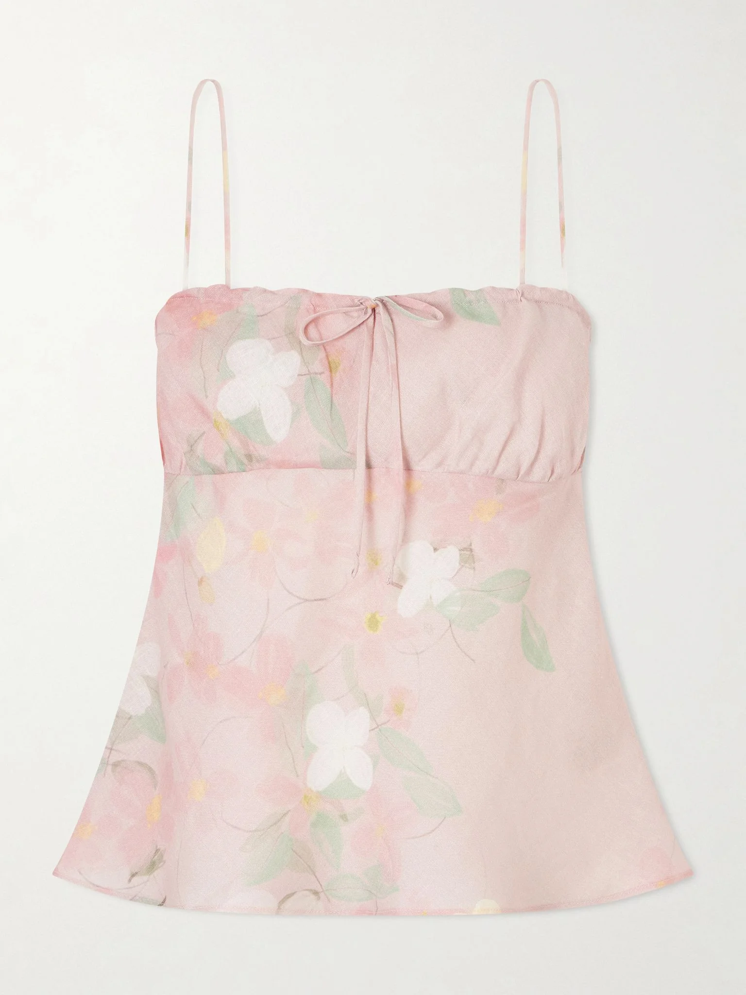 Riri floral-print linen camisole Pink - 1