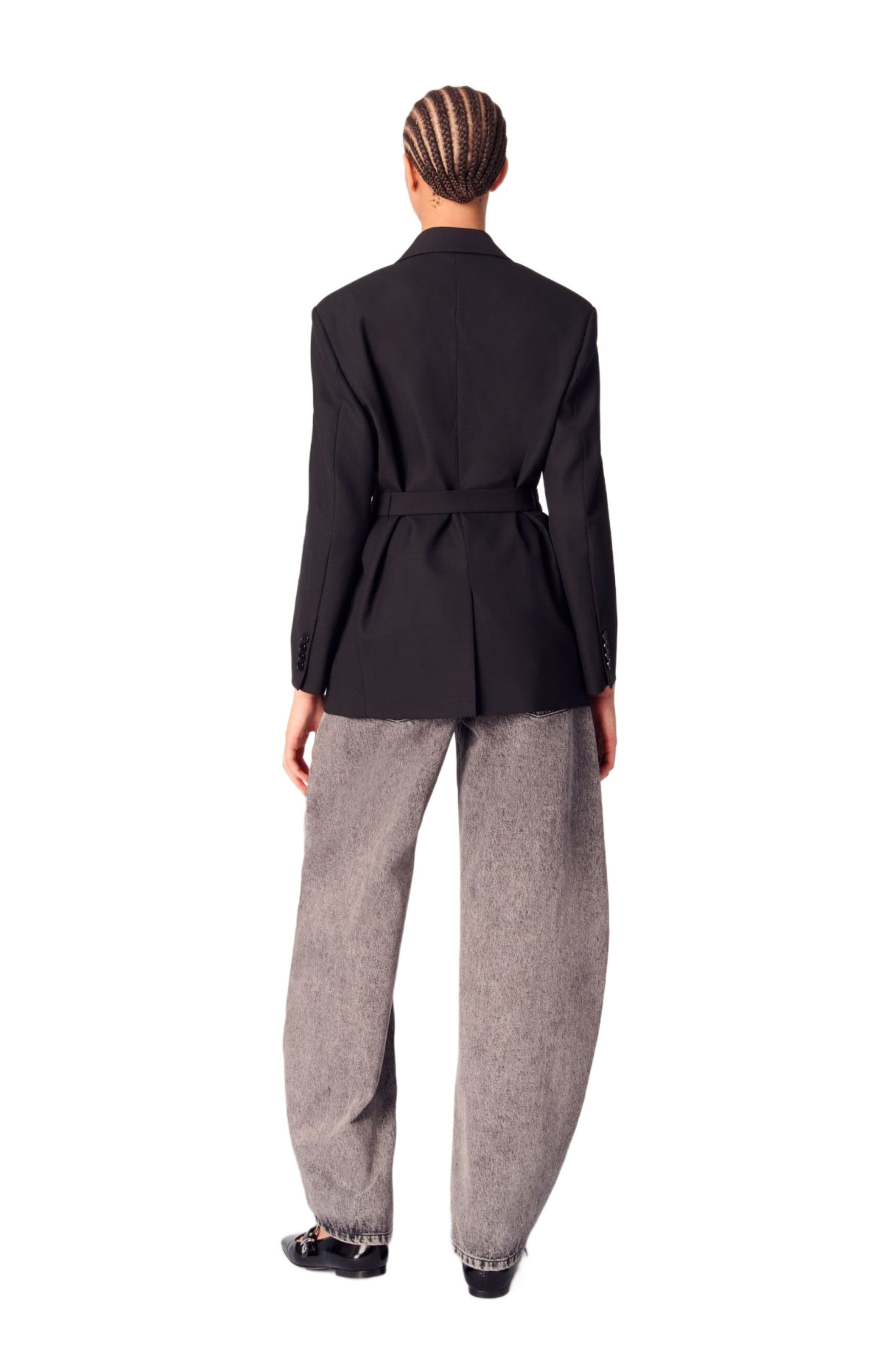 maje Belted suit jacket in Black at Nordstrom - 3
