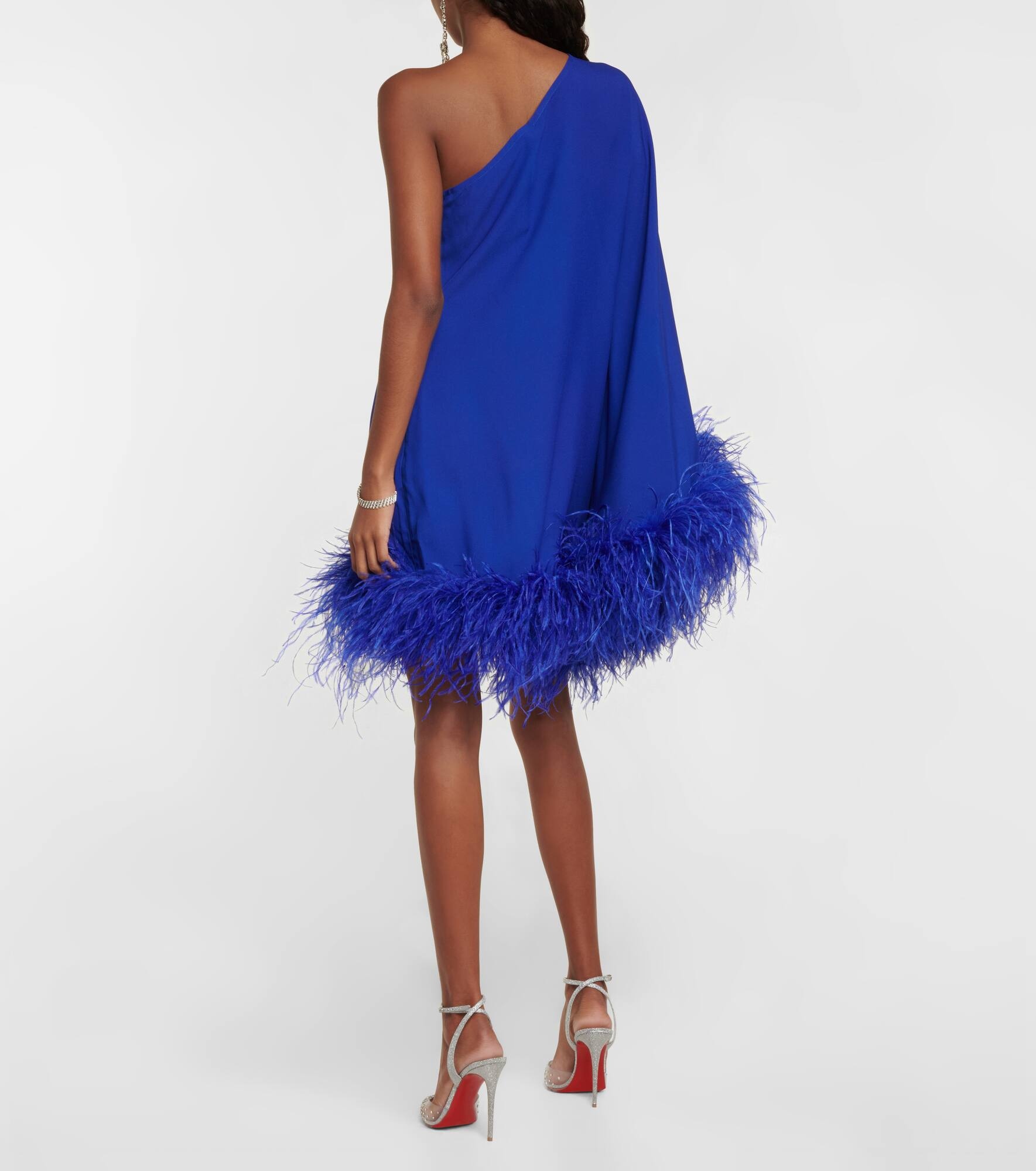 Piccolo Ubud feather-trimmed minidress - 4