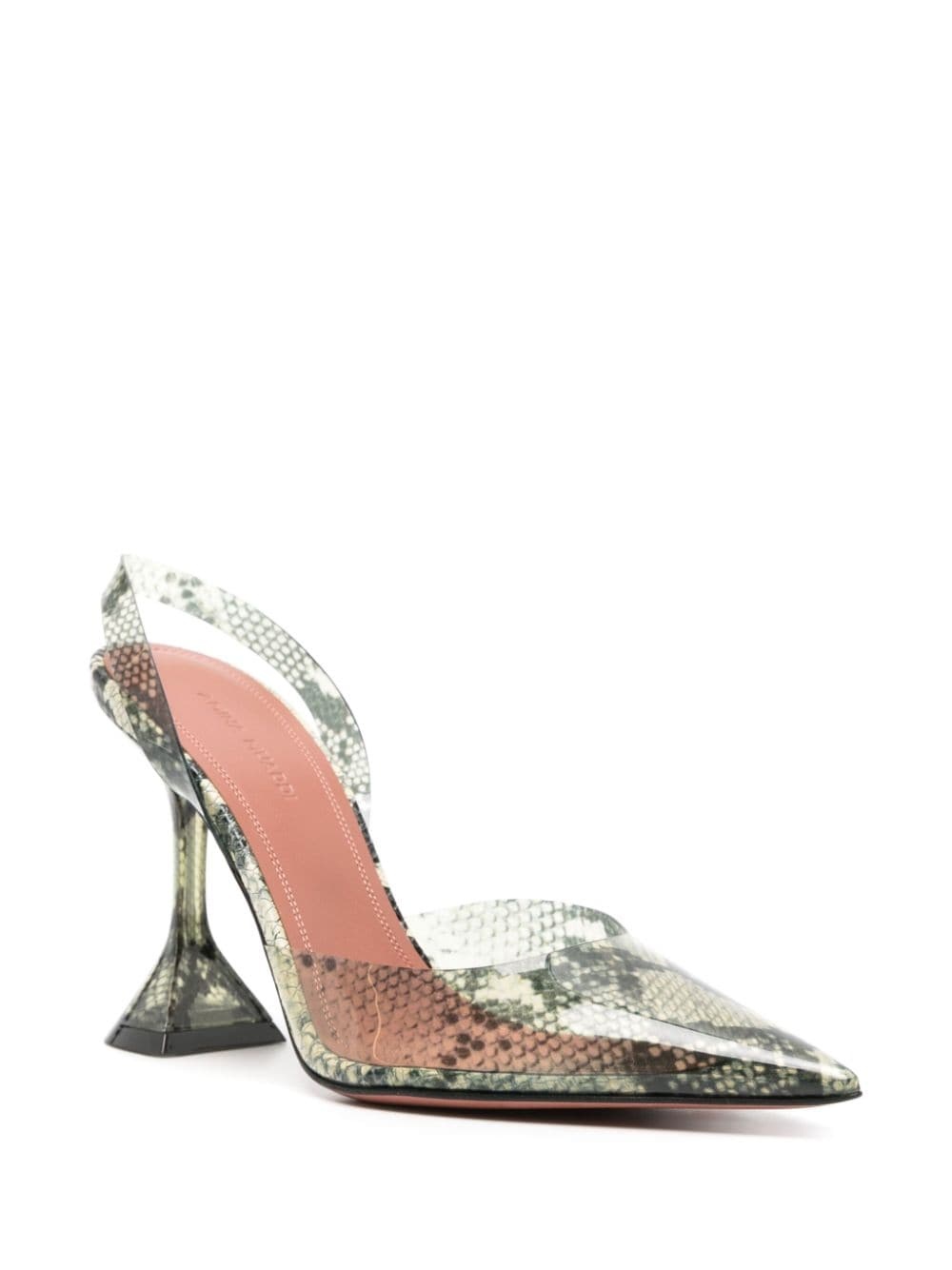 Holli Glass 95mm snakeskin-effect pumps - 2