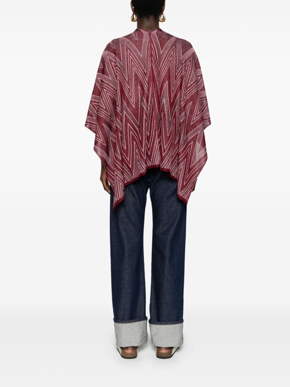 zigzag-woven fringed cardigan - 4