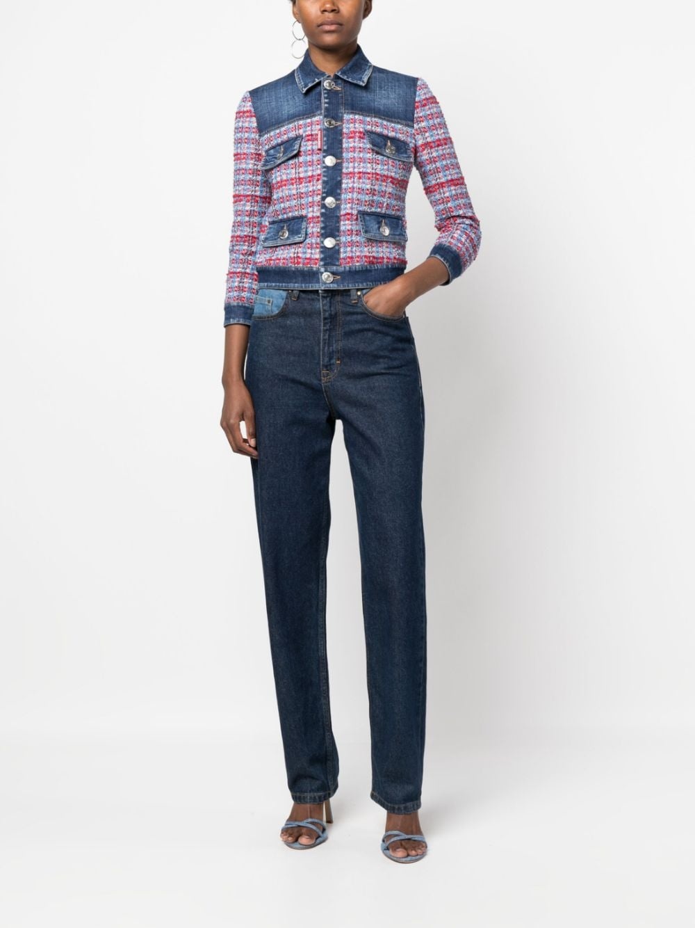 panelled denim jacket - 2