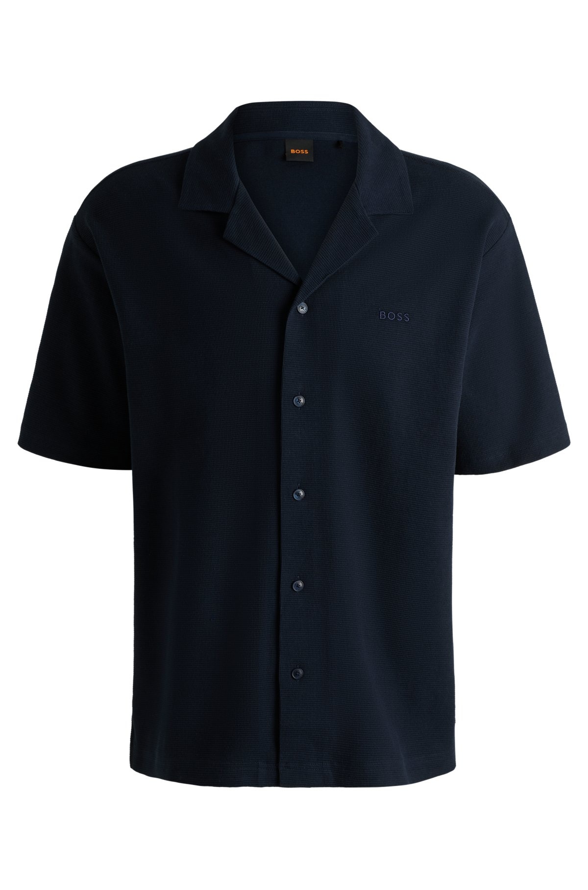 RELAXED-FIT SHIRT IN WAFFLE COTTON - 1