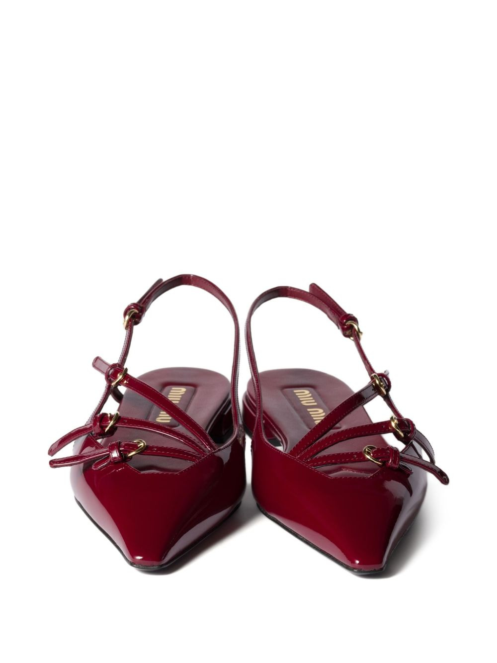 Patent leather slingback ballerinas with buckles - 4