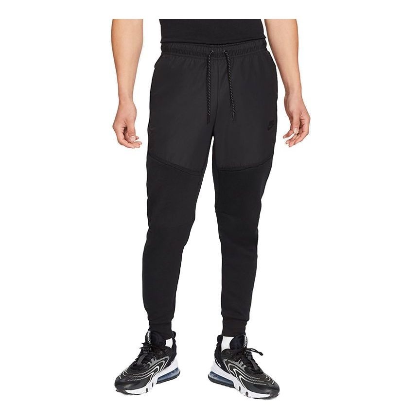 Nike Nsw Tech Fleece Running Training Splicing Bundle Feet Sports Pants Black CZ9902-010 - 1