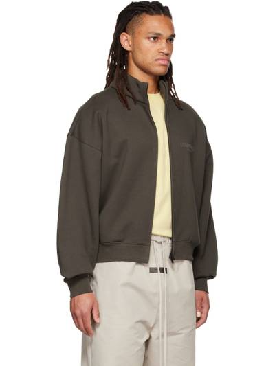 ESSENTIALS Gray Full Zip Jacket outlook