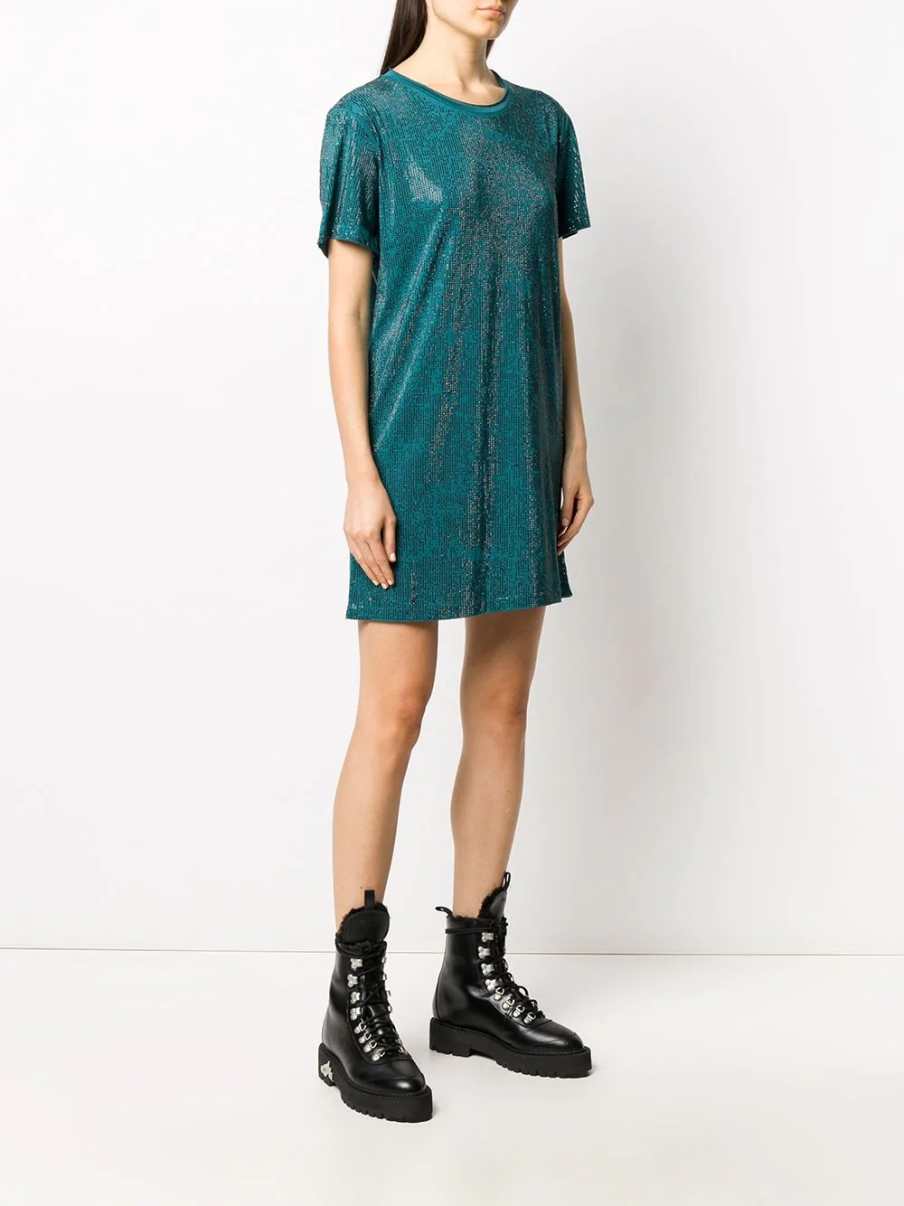 crystal-embellished T-shirt dress - 3