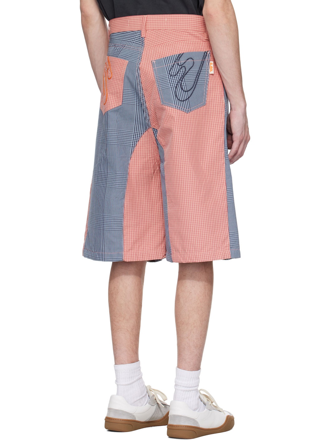 Blue & Pink Low Ride Shorts - 3