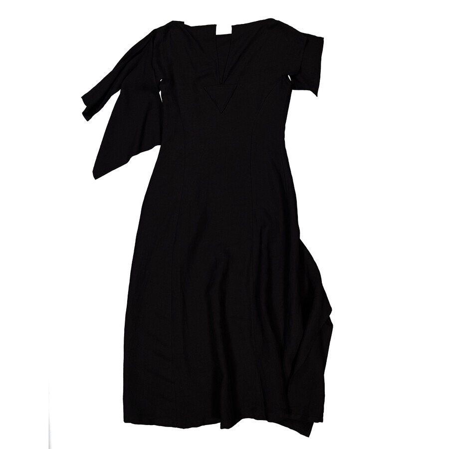Yohji Yamamoto Black Asymmetric Dress, Brand Size 1 (X-Small) - 2