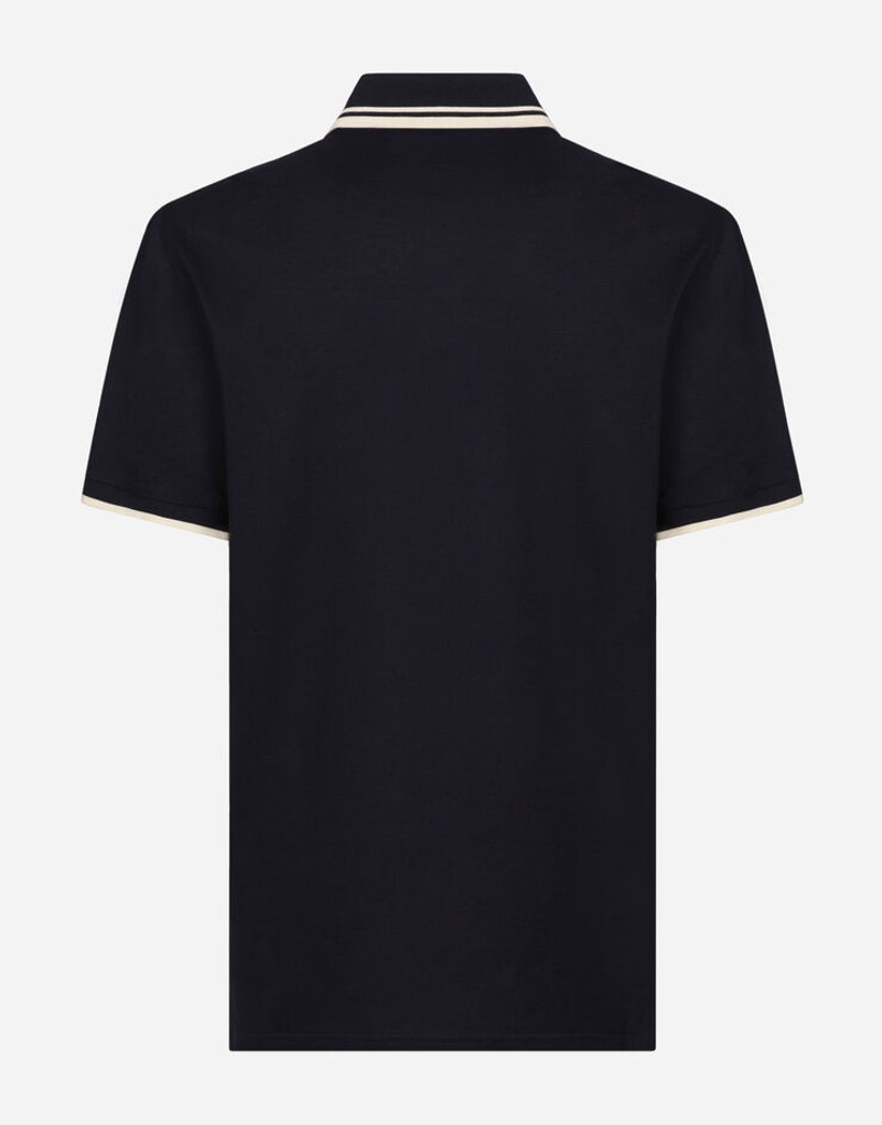 Dolce & Gabbana Cotton piqué polo-shirt with DG hardware outlook