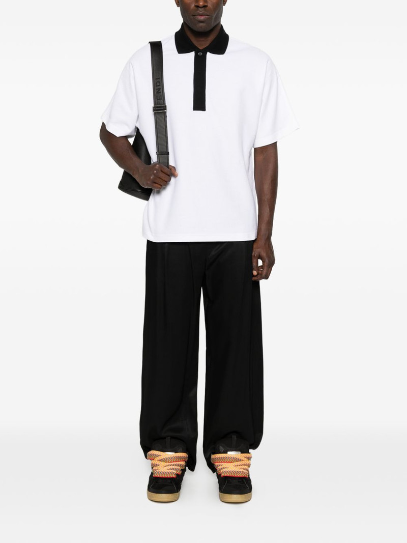 Lanvin contrast-trim polo shirt outlook