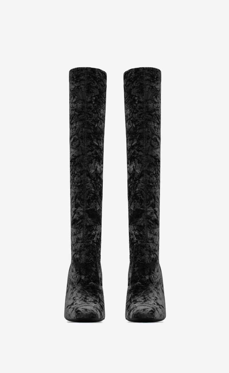 SAINT LAURENT talia boots in velvet outlook