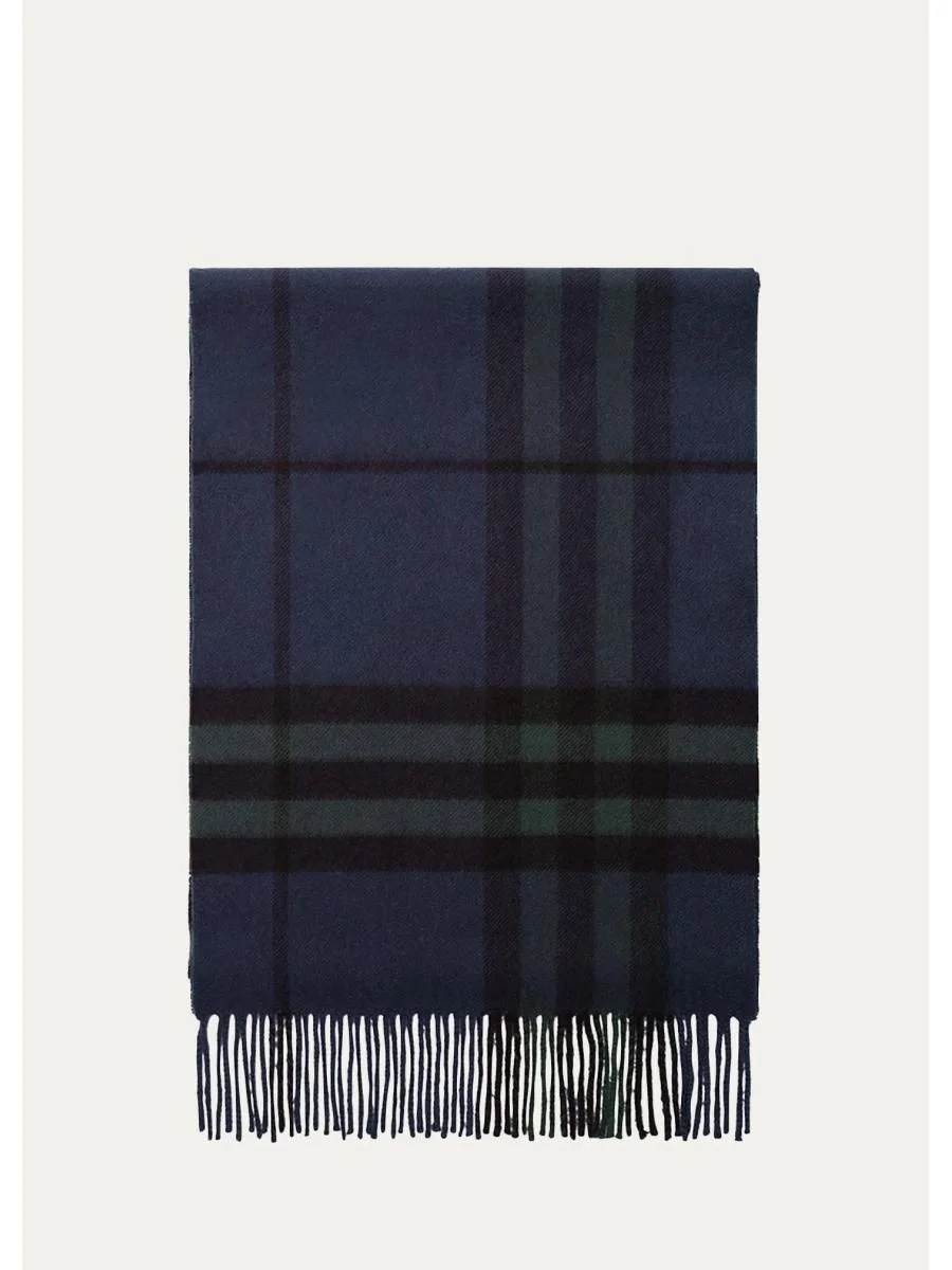 Men's Giant Check Cashmere Scarf - 1
