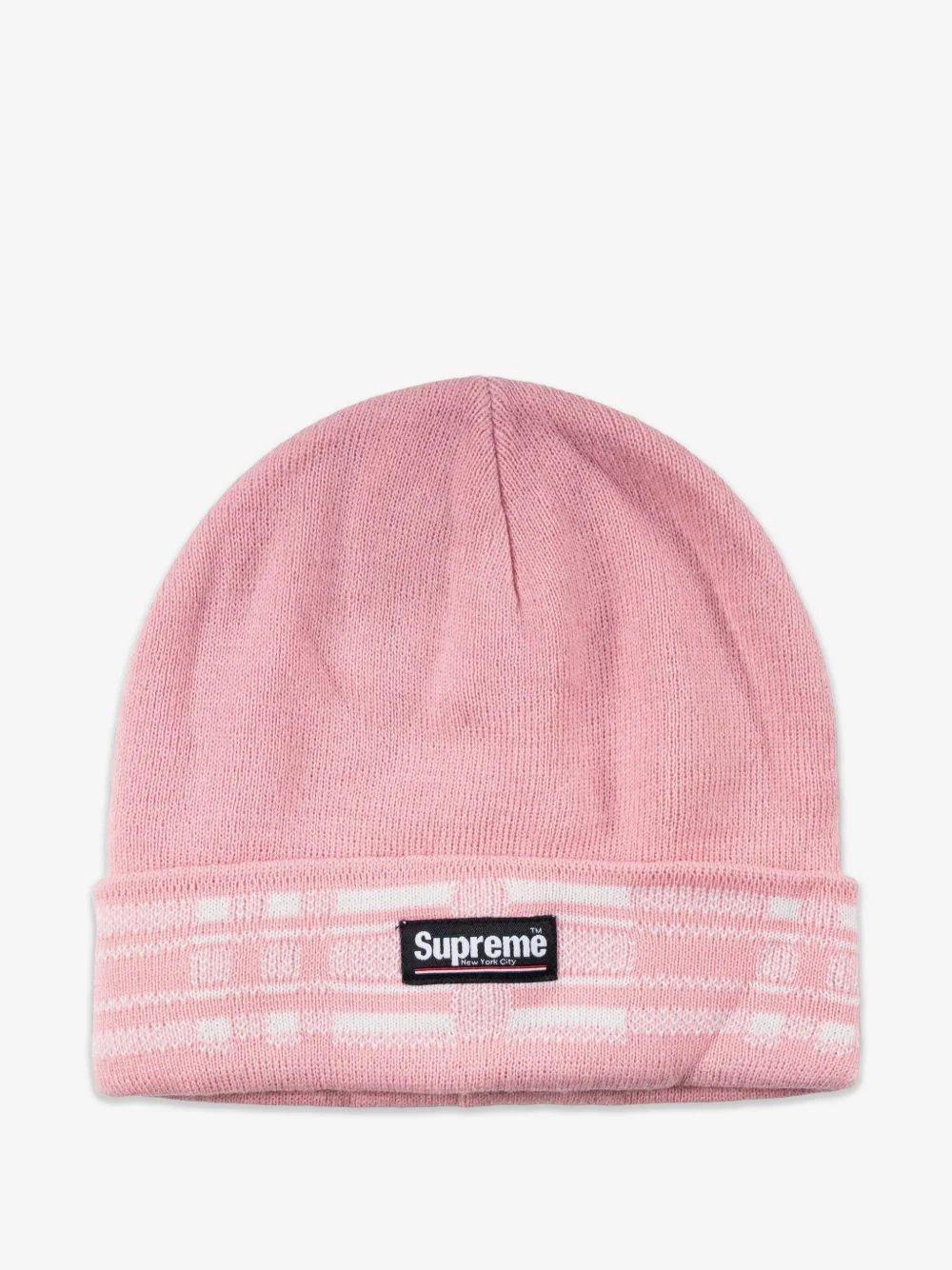 plaid-cuff beanie hat - 1