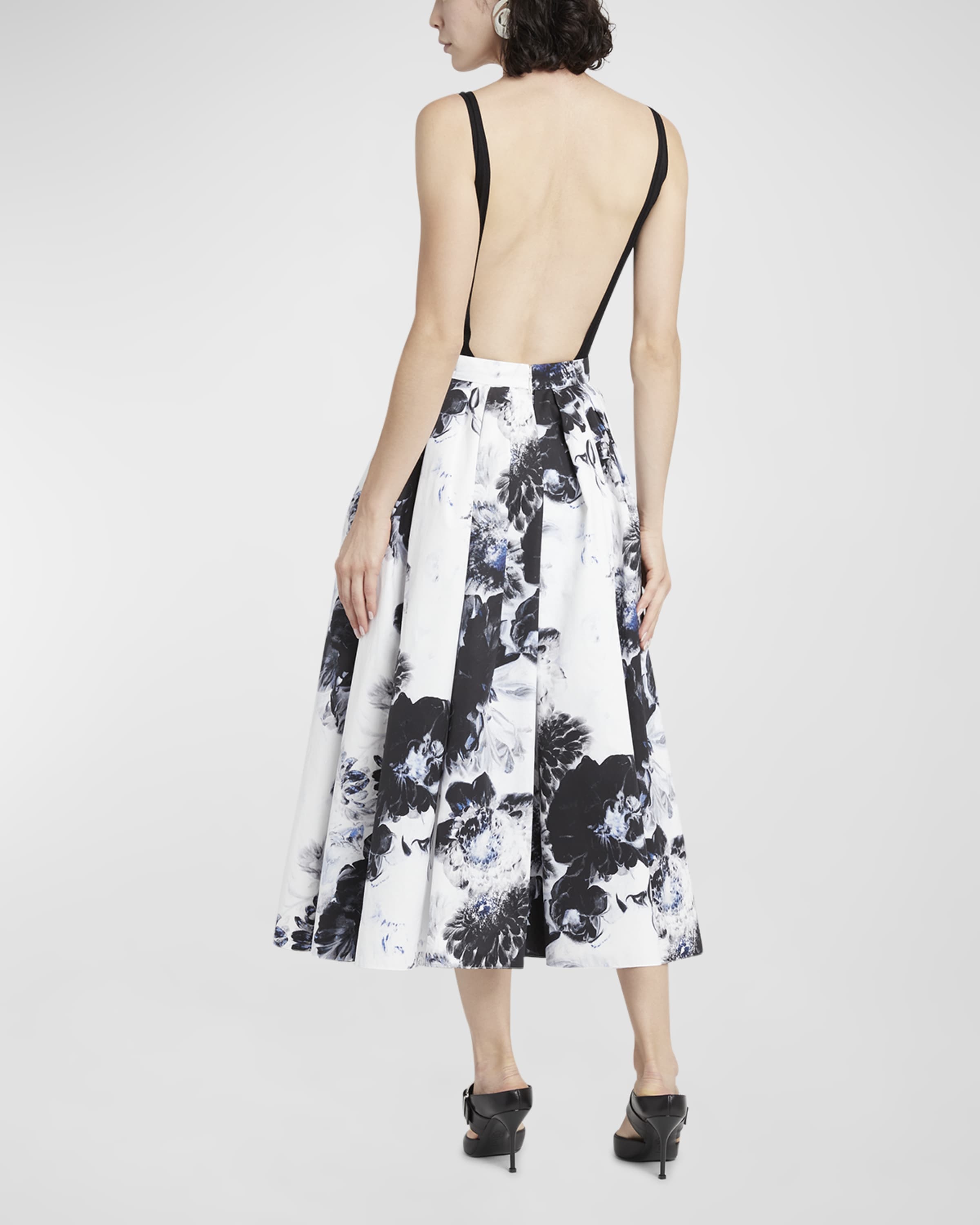 Floral-Print Midi Circle Skirt - 3