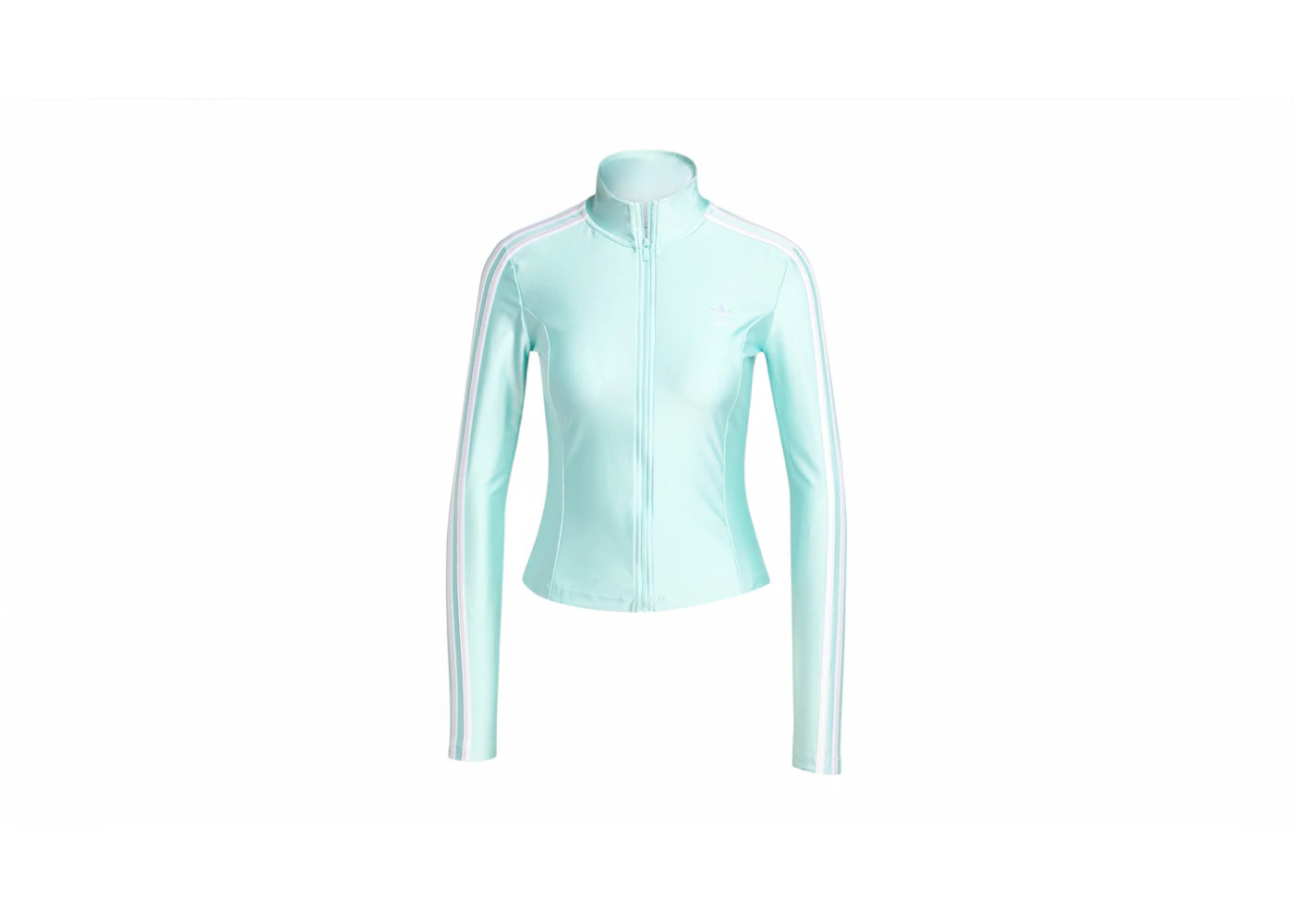 adidas Women's Adicolor 3-Stripes Slim Track Top Semi Flash Aqua - 1