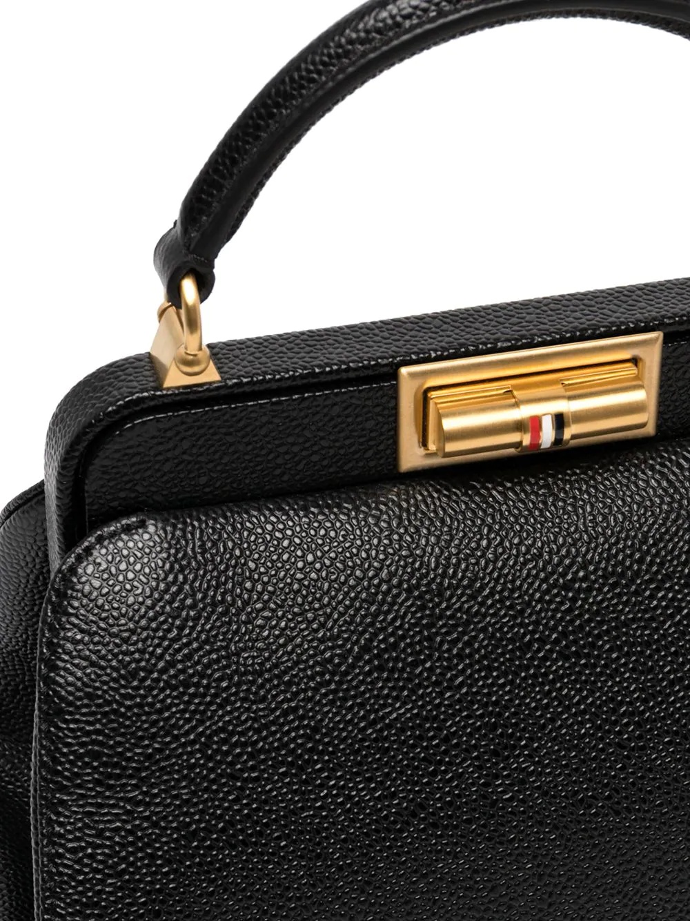 Thom Browne - Black Pebble Grain Leather Small Doctor Bag - One Size - Black - Female