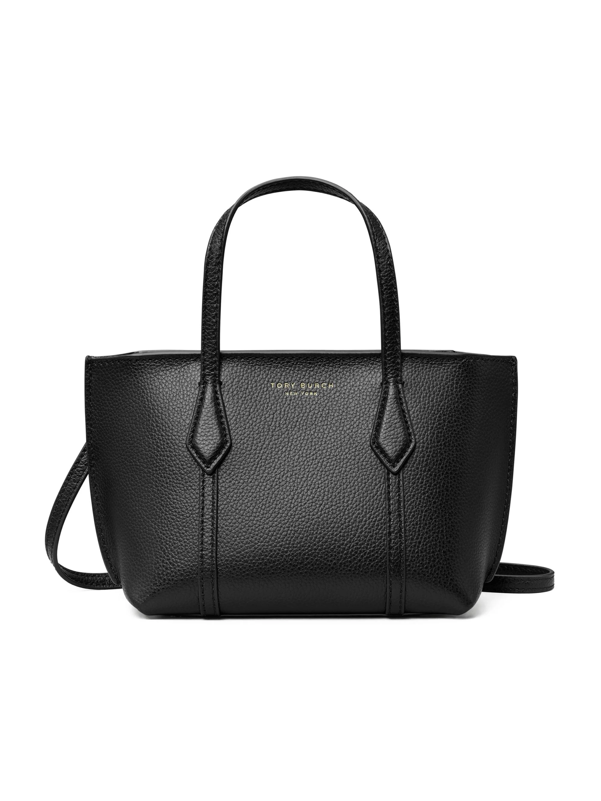 Women's Mini Perry Leather Tote Bag - Black - 1