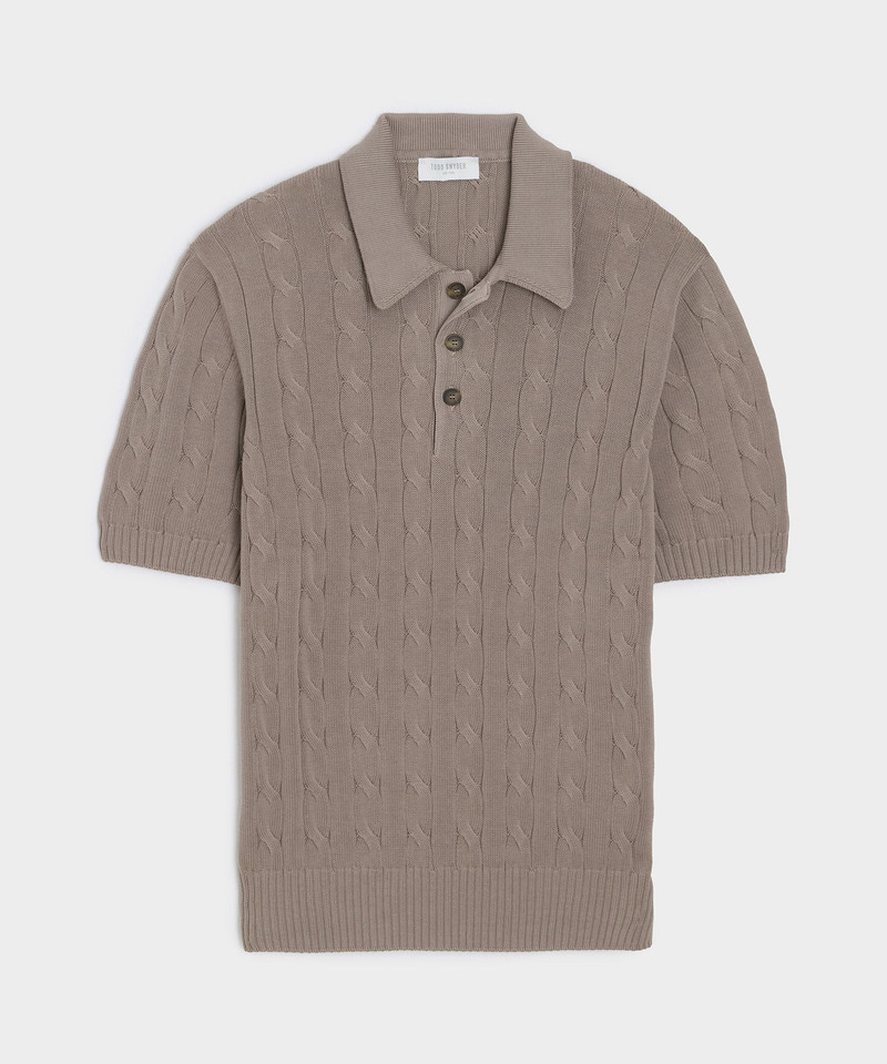 Italian Cotton Cable Sweater Polo 1