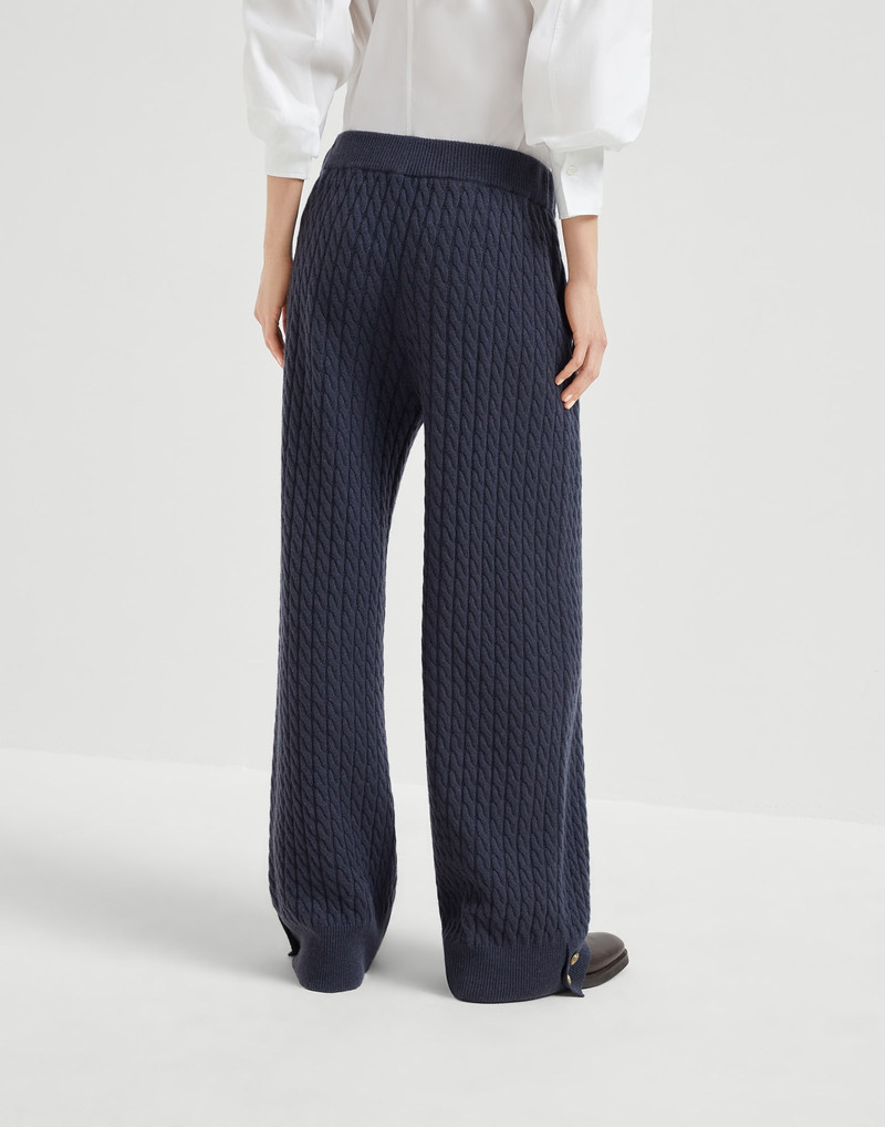 Brunello Cucinelli Cashmere cable knit trousers outlook