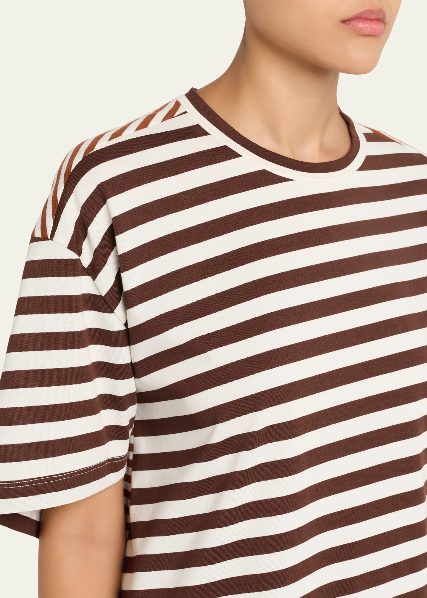 Striped Short-Sleeve Twisted T-Shirt - 5