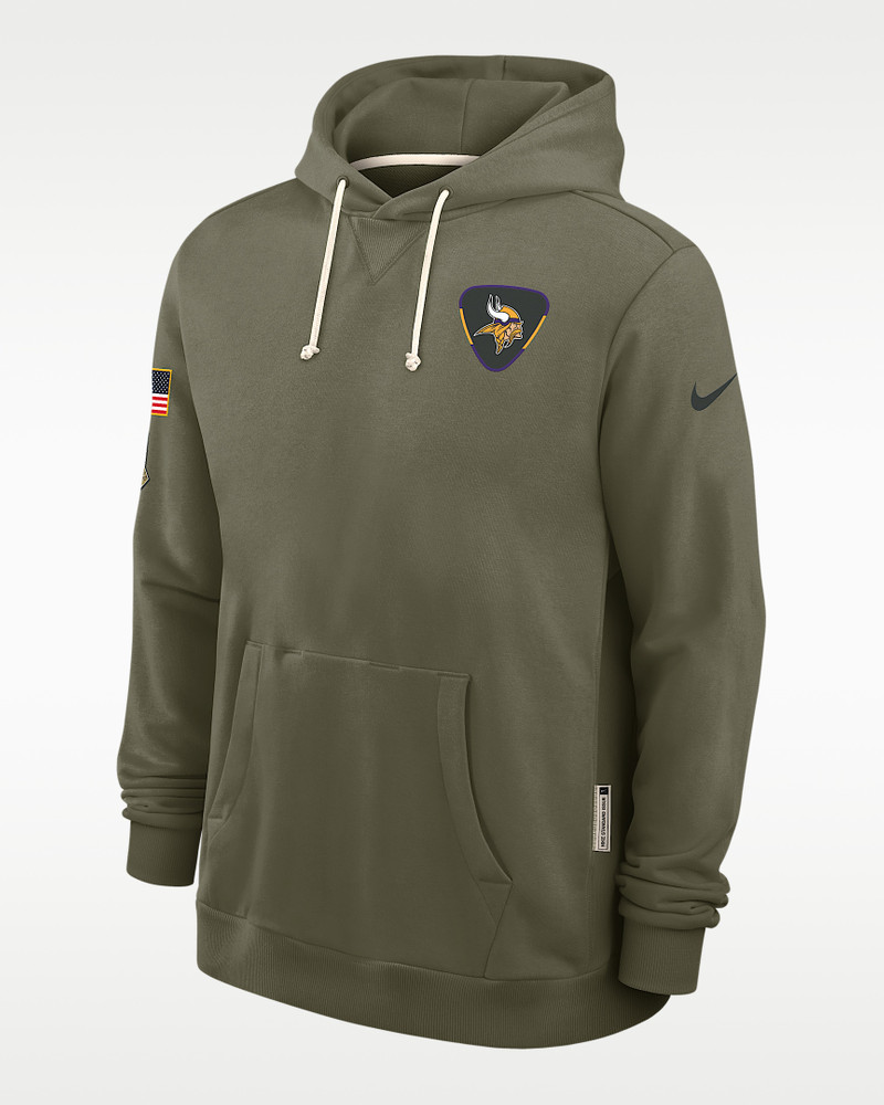 Minnesota Vikings Salute to Service Sideline Dominant Force Men's Nike Dri-FIT NFL Pullover Hoodie 1