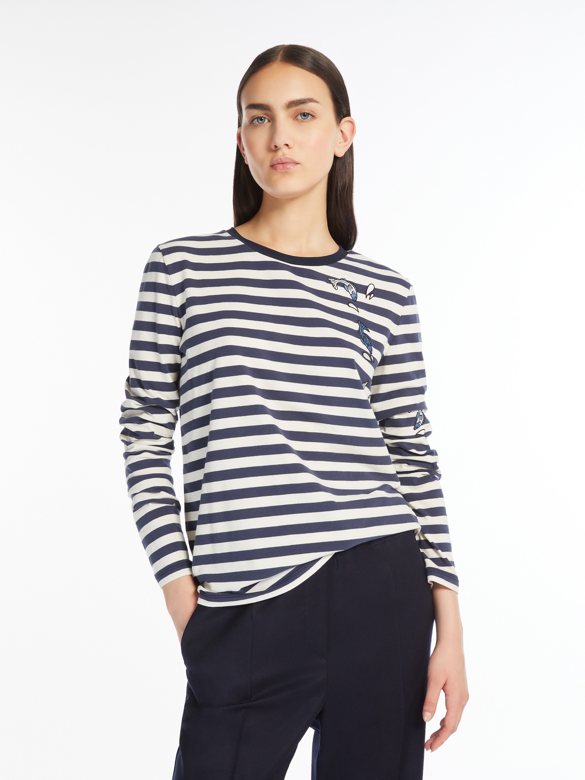 OPACO Print and embroidery-adorned cotton T-shirt - 5
