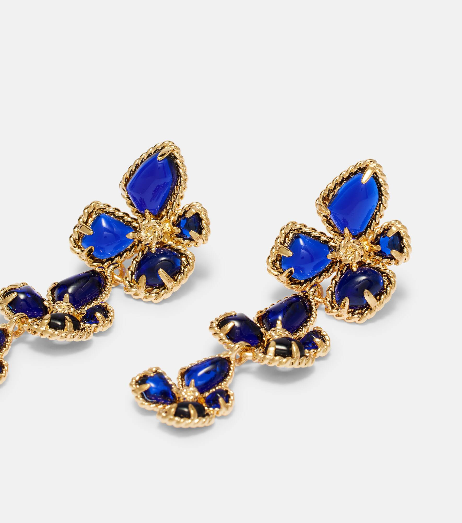 Bloom Large embellished drop earrings - 4
