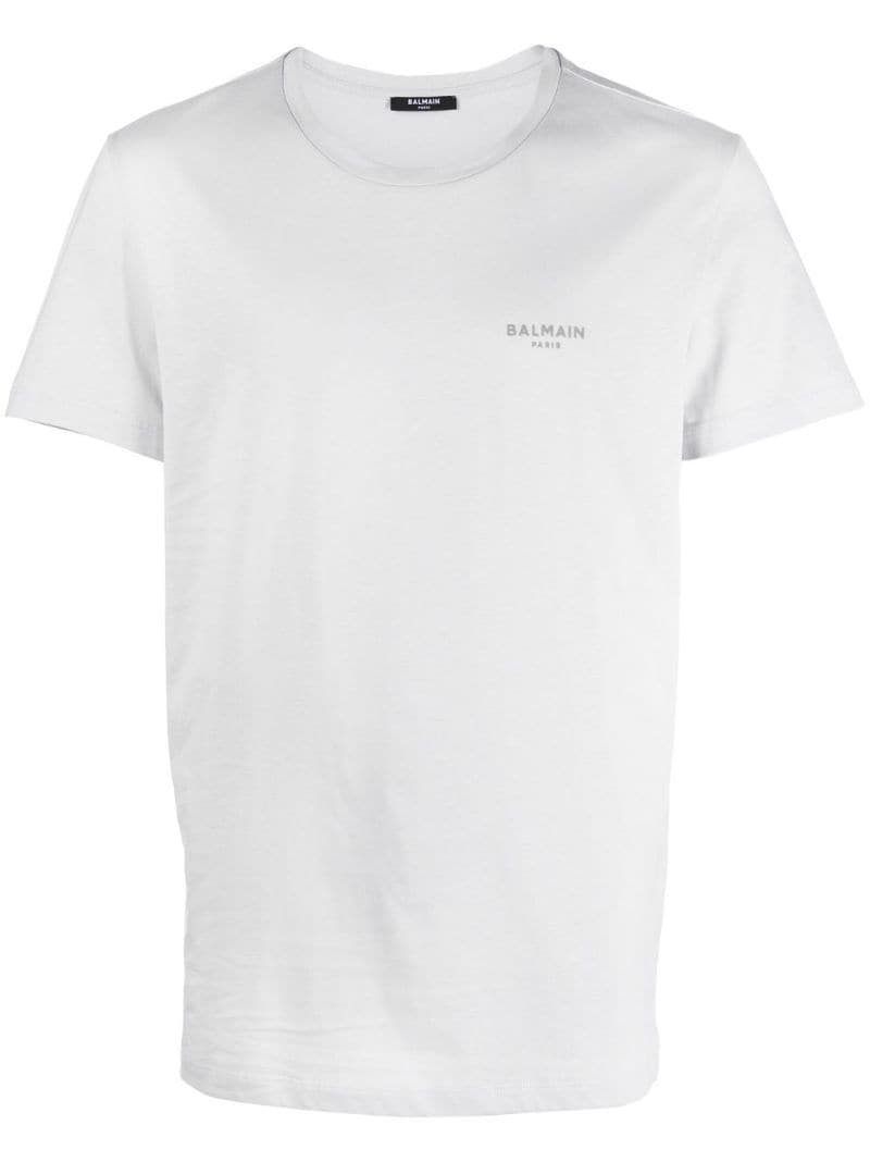 flocked-logo organic-cotton T-shirt - 1