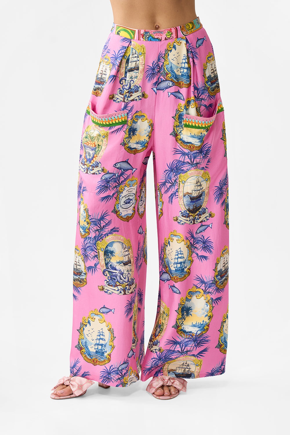 WIDE LEG TROUSER WITH FRONT POCKETS - 5