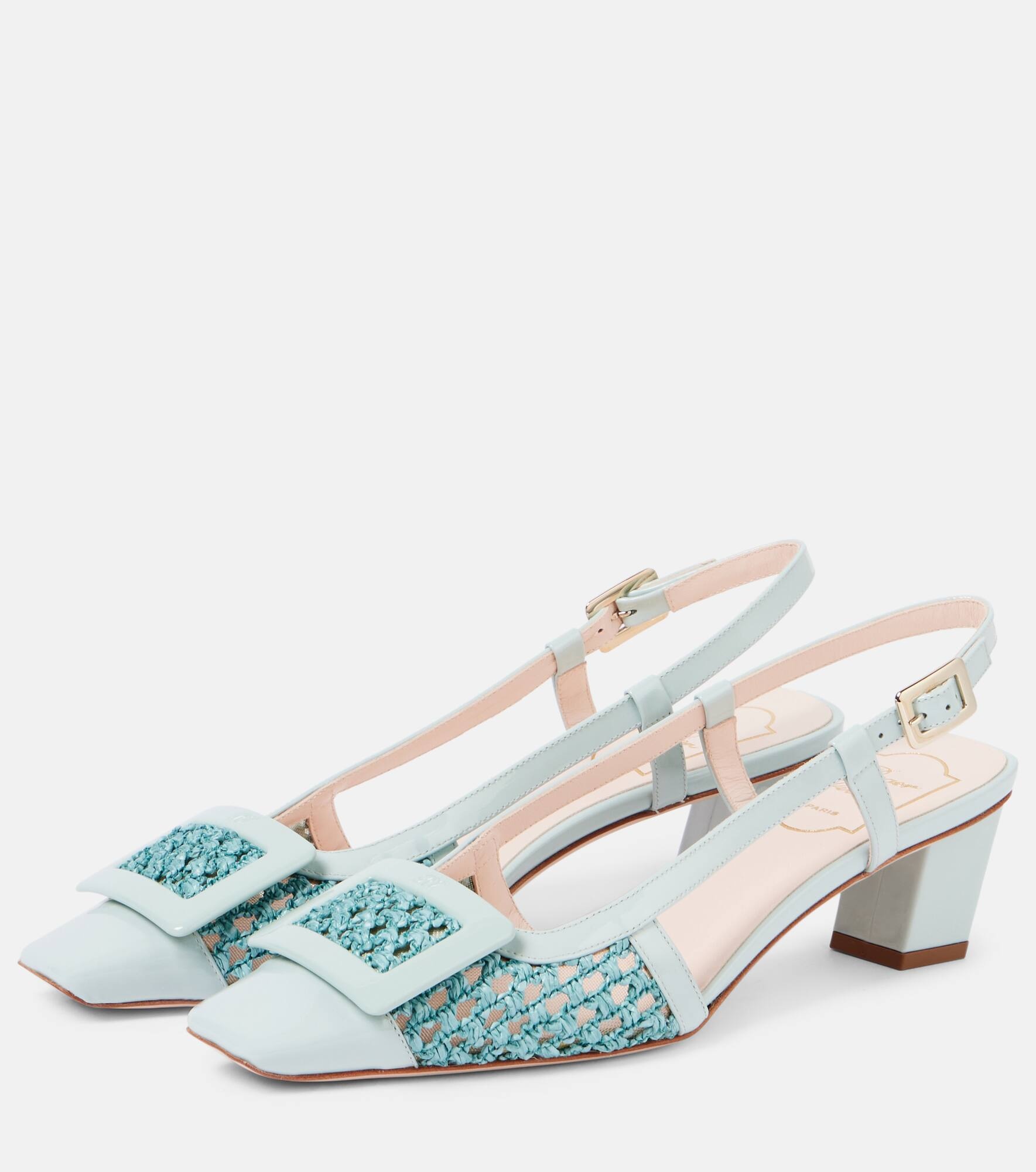 Belle Vivier 45 crochet leather slingback pumps - 4