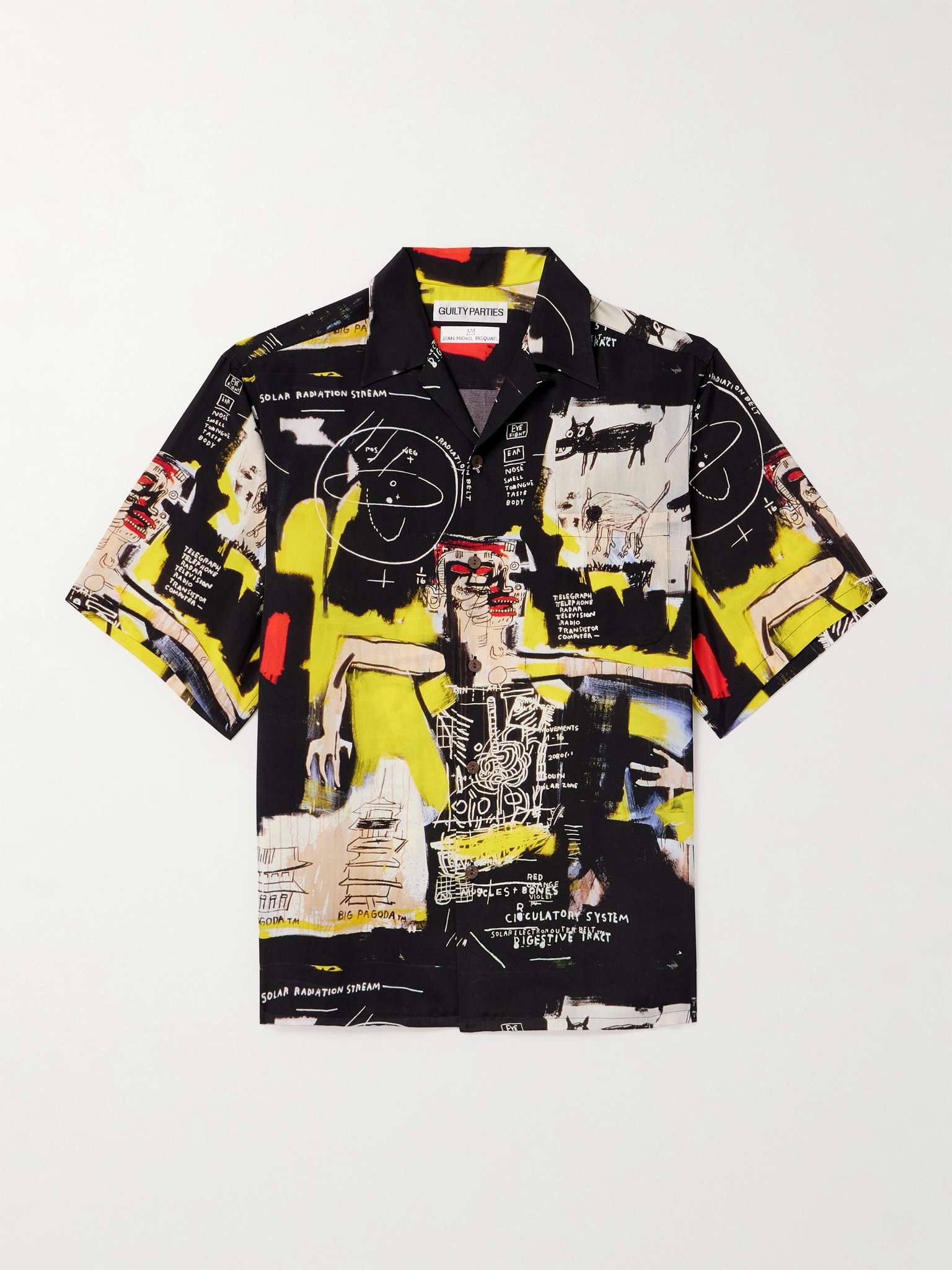 + Jean-Michel Basquiat Convertible-Collar Printed Satin Shirt - 1