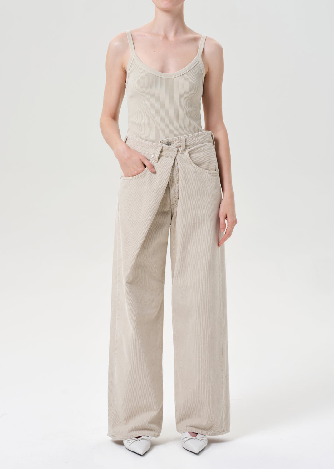 VANA FOLD JEAN (CORDUROY) IN RICE GRASS - 2