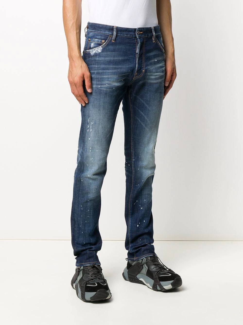 distressed slim-fit jeans - 3