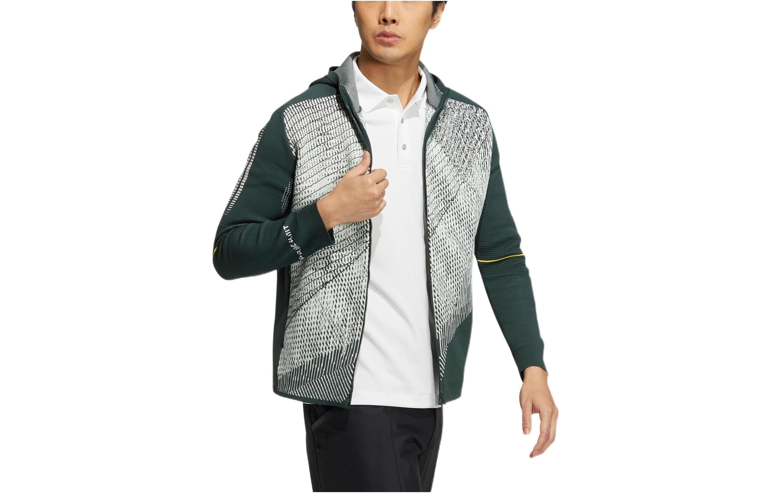 Men's adidas Primeknit Jkt Multicolor Zipper Cardigan Hooded Long Sleeves Jacket Green HG4132 - 3