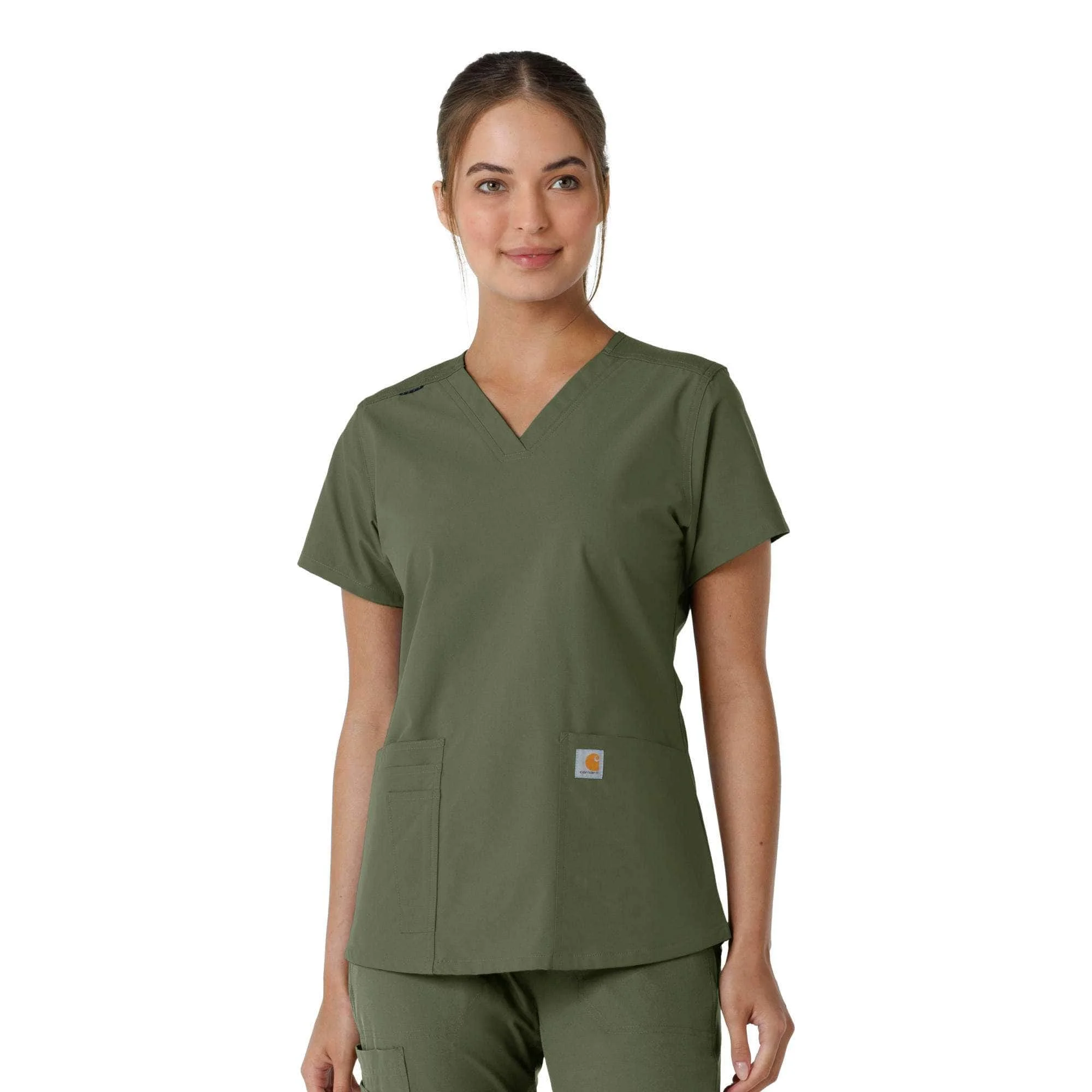 Women's Force Essentials V-Neck Knit Panel Scrub Top - 1