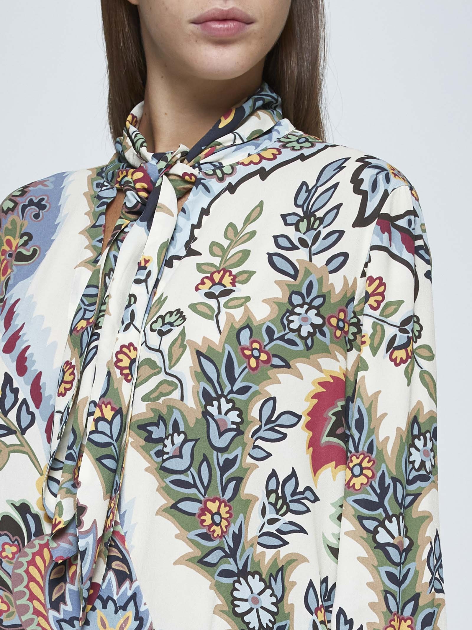 Floral print viscose shirt - 5