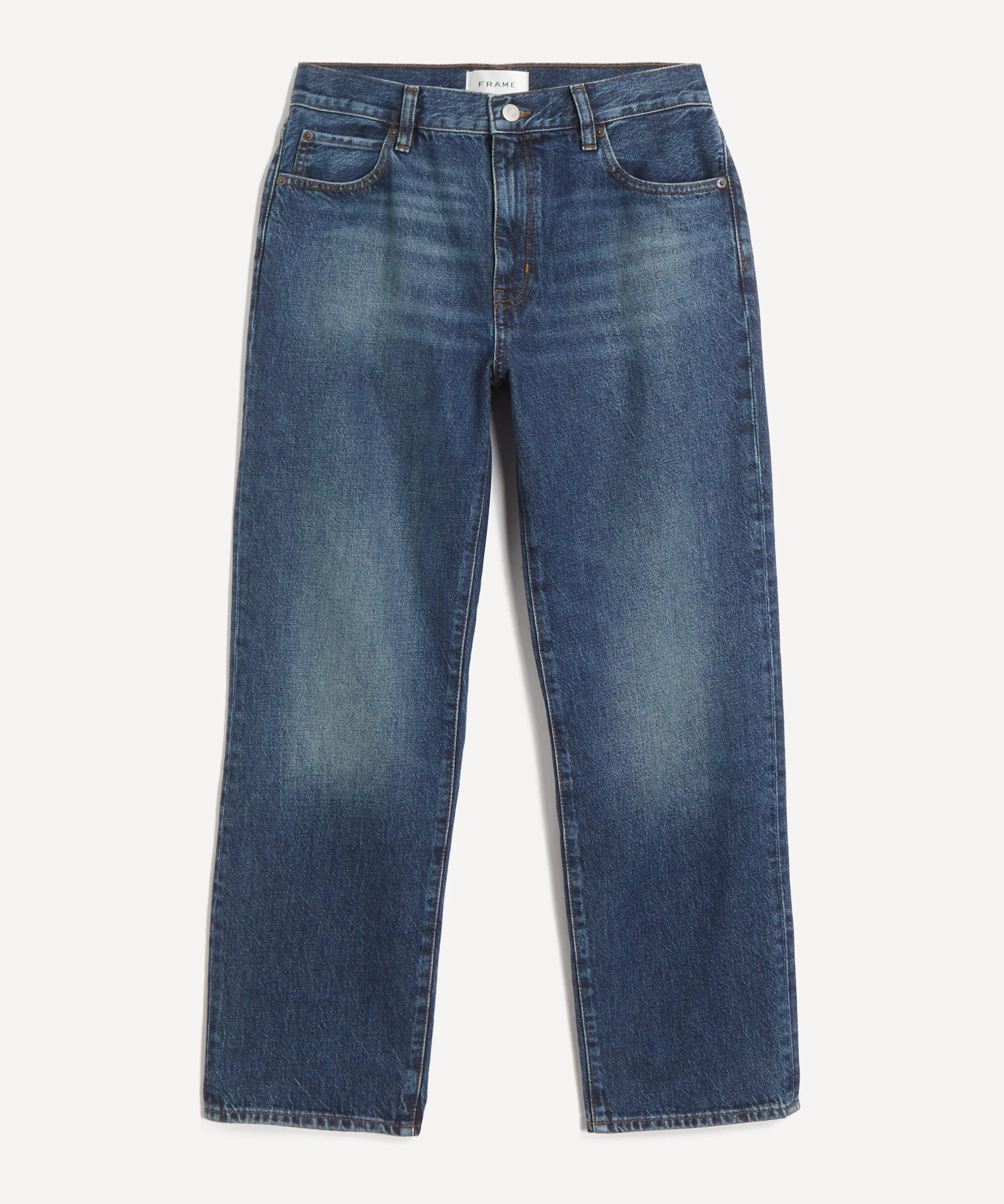 The Hang Mid-Rise Straight Ankle-Length Jeans in Sail - 1