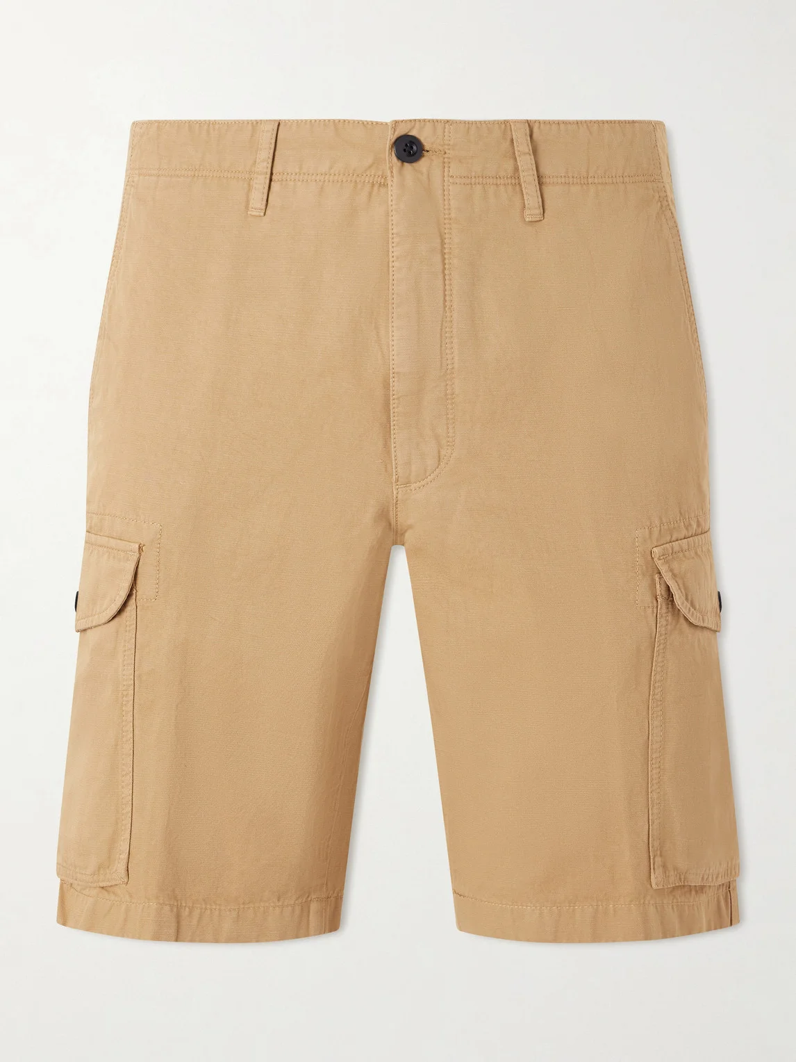 Straight-Leg Cotton and Linen-Blend Shorts - 1