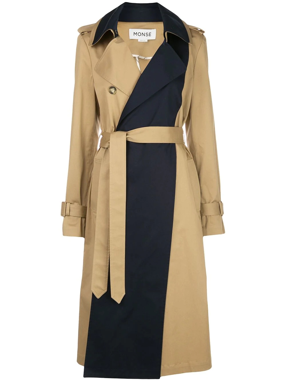 panelled trench coat - 1