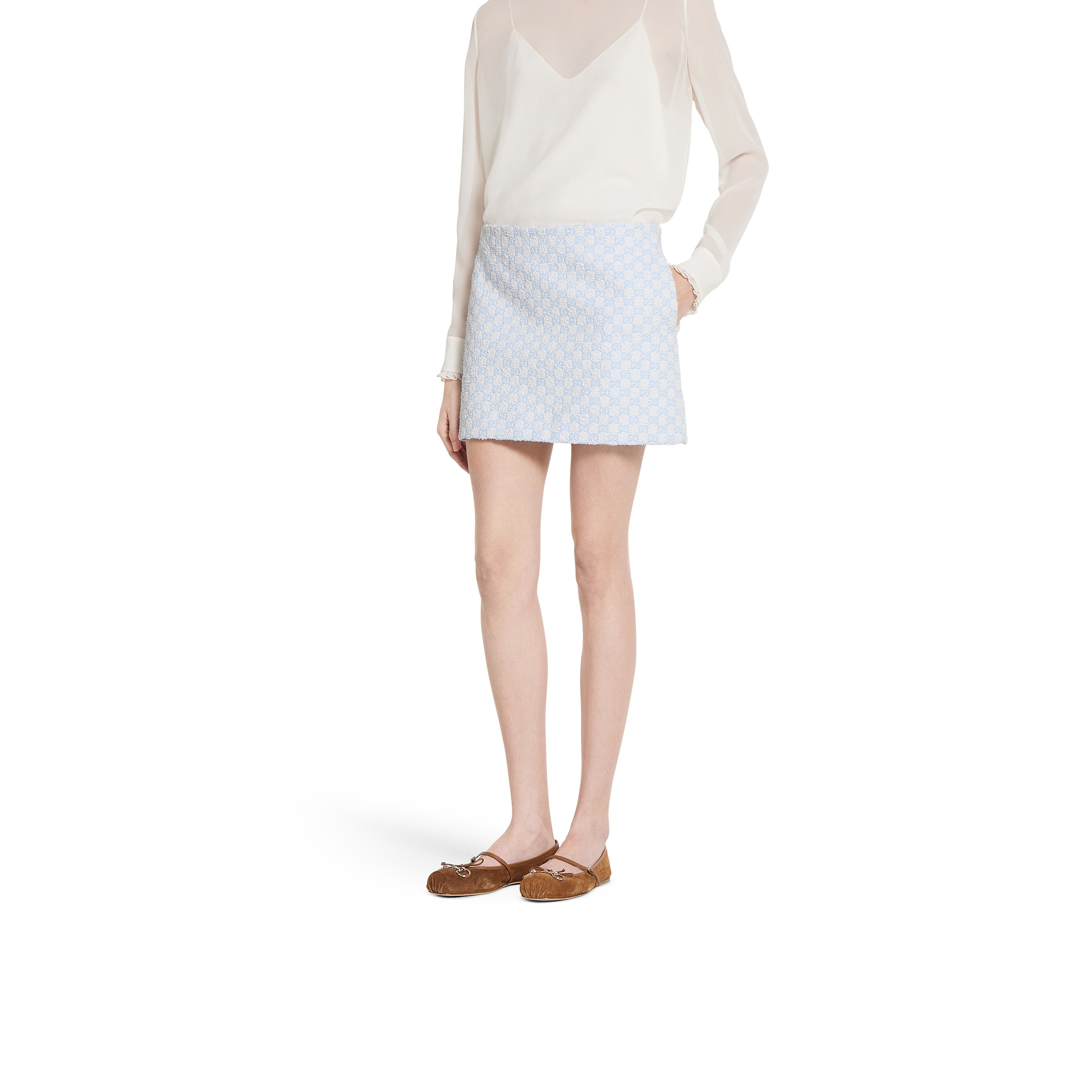 GG cotton bouclé mini skirt - 3