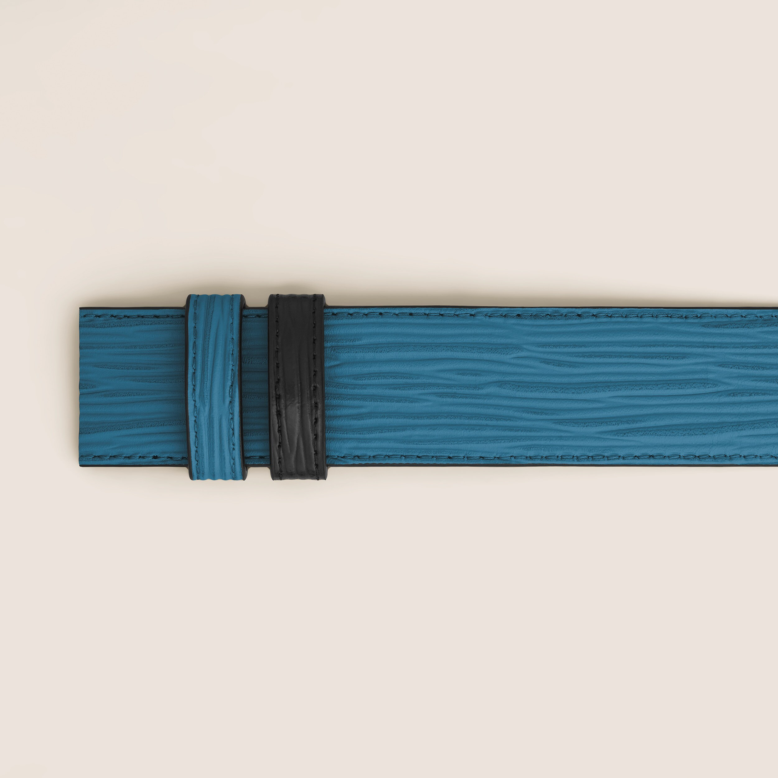 SMOKY BLUE/BLACK 35MM REVERSIBLE LEATHER BELT - 3