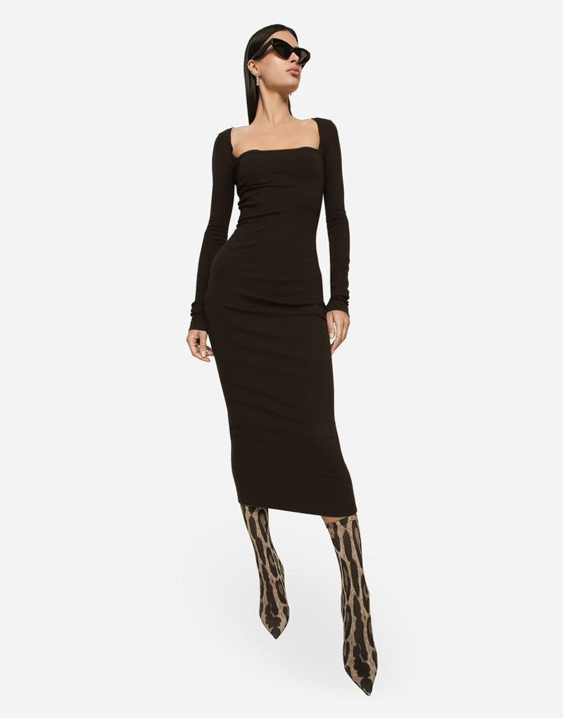 Technical jersey calf-length dress 5