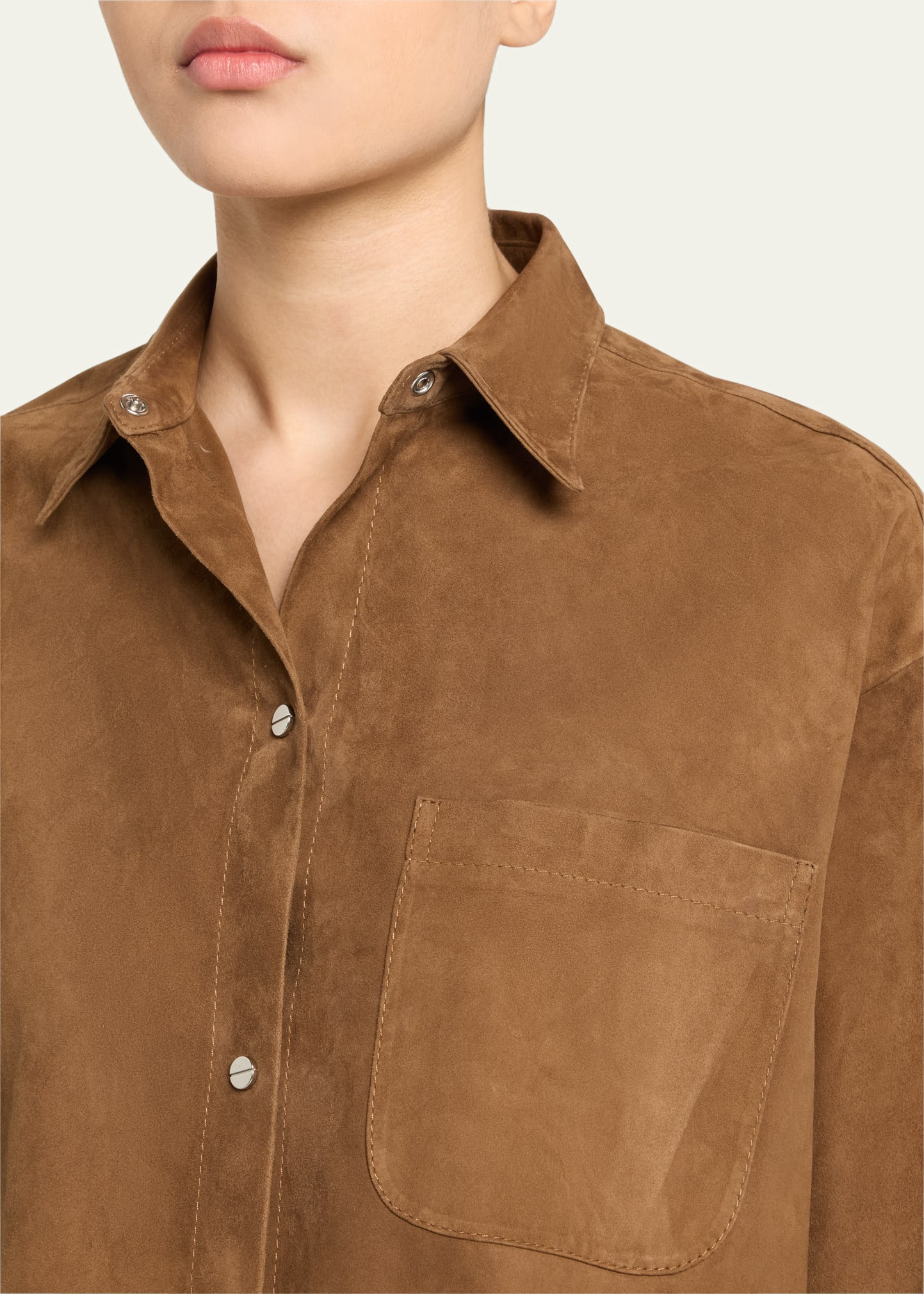 Little Big Joe Suede Button-Front Shirt - 5