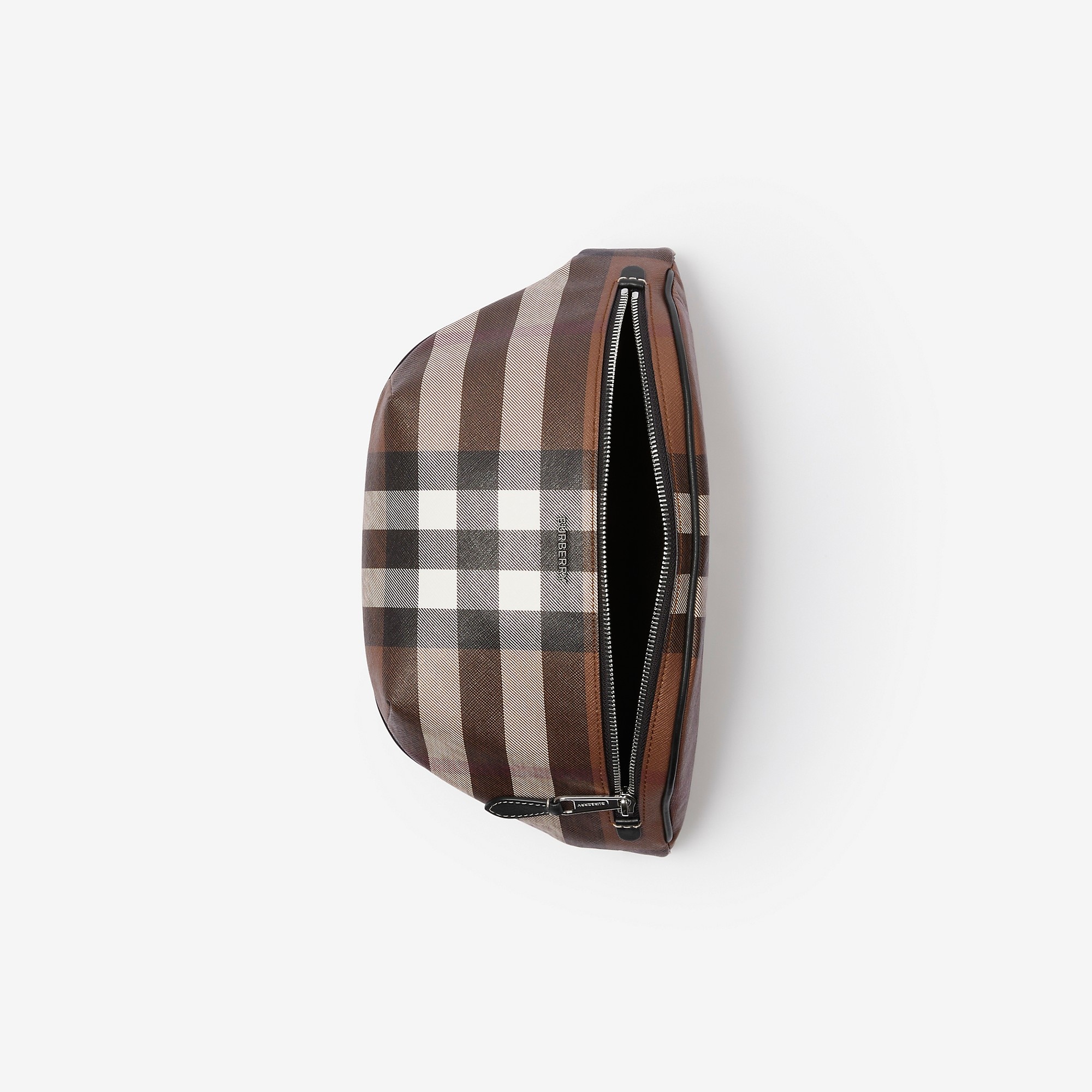 Check and Leather Bum Bag - 4