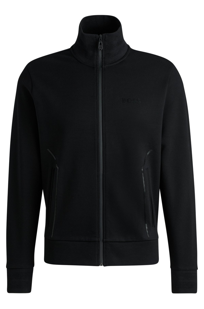 SWEATSHIRT WITH JACQUARD COLLAR AND CUFFS 1