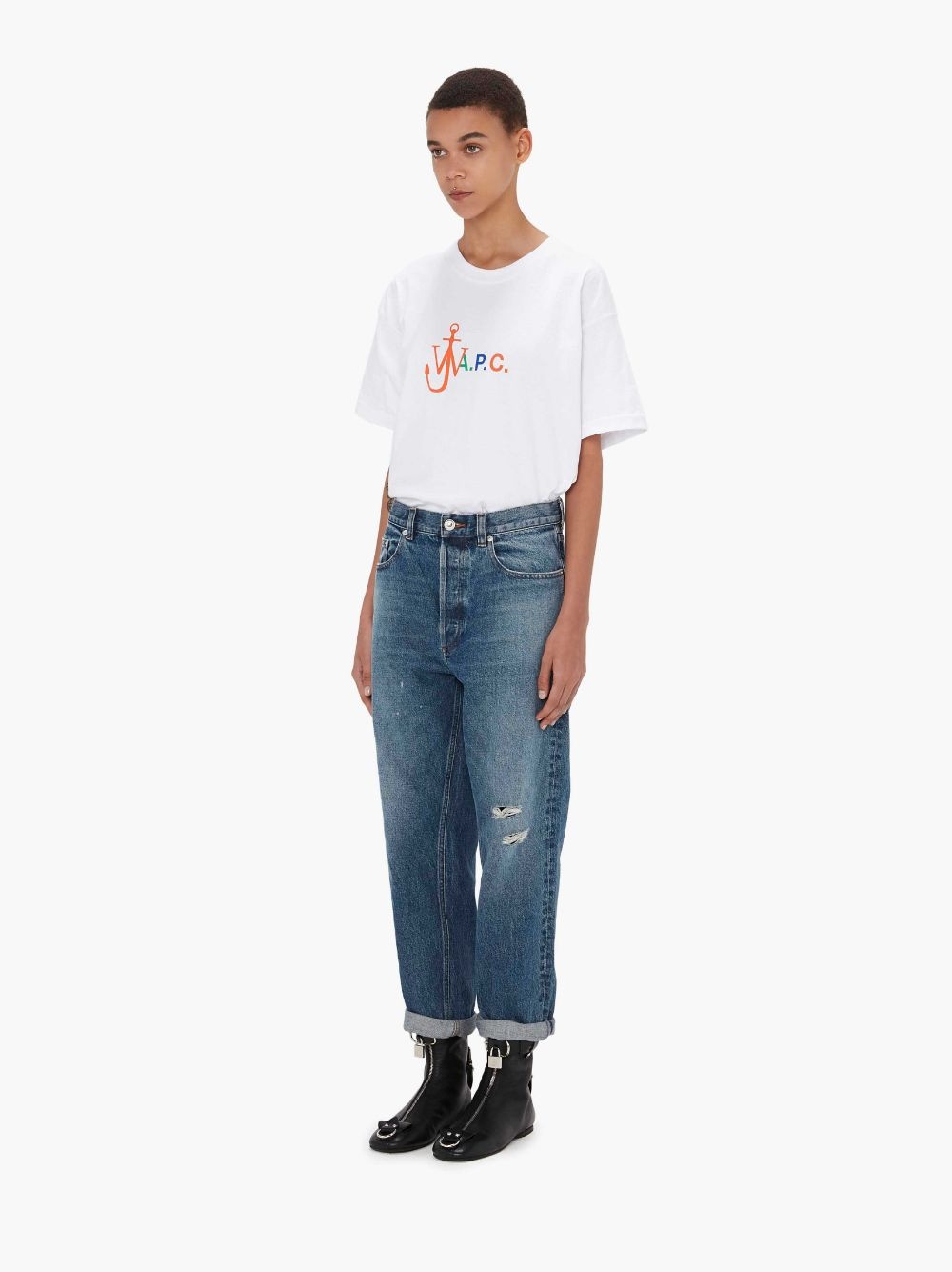 A.P.C. X JW ANDERSON - APC JEAN ULYSSE - WIDE LEG DENIM JEANS - 4