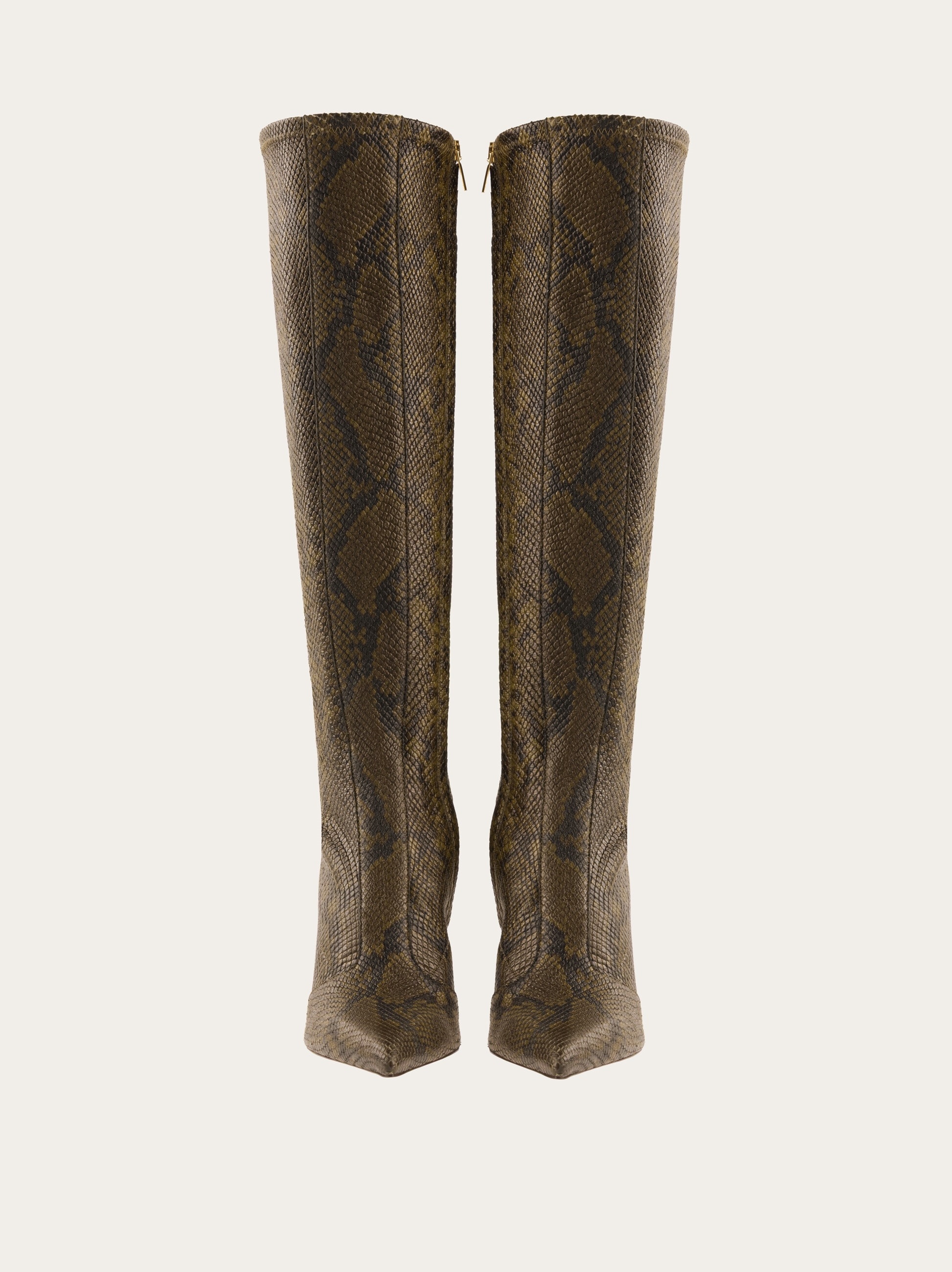 Knee high boot with curved heel - 2